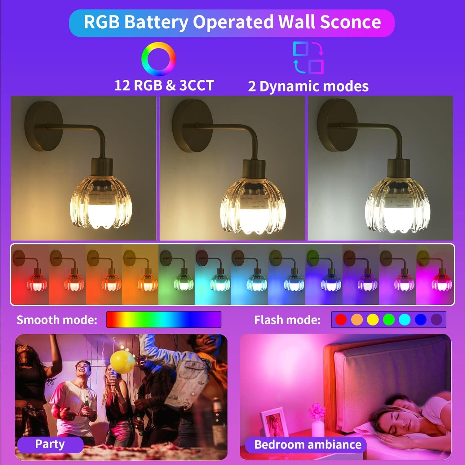 Aplique de Pared Vintage Inalámbrico Recargable TYKJ - Set de 2