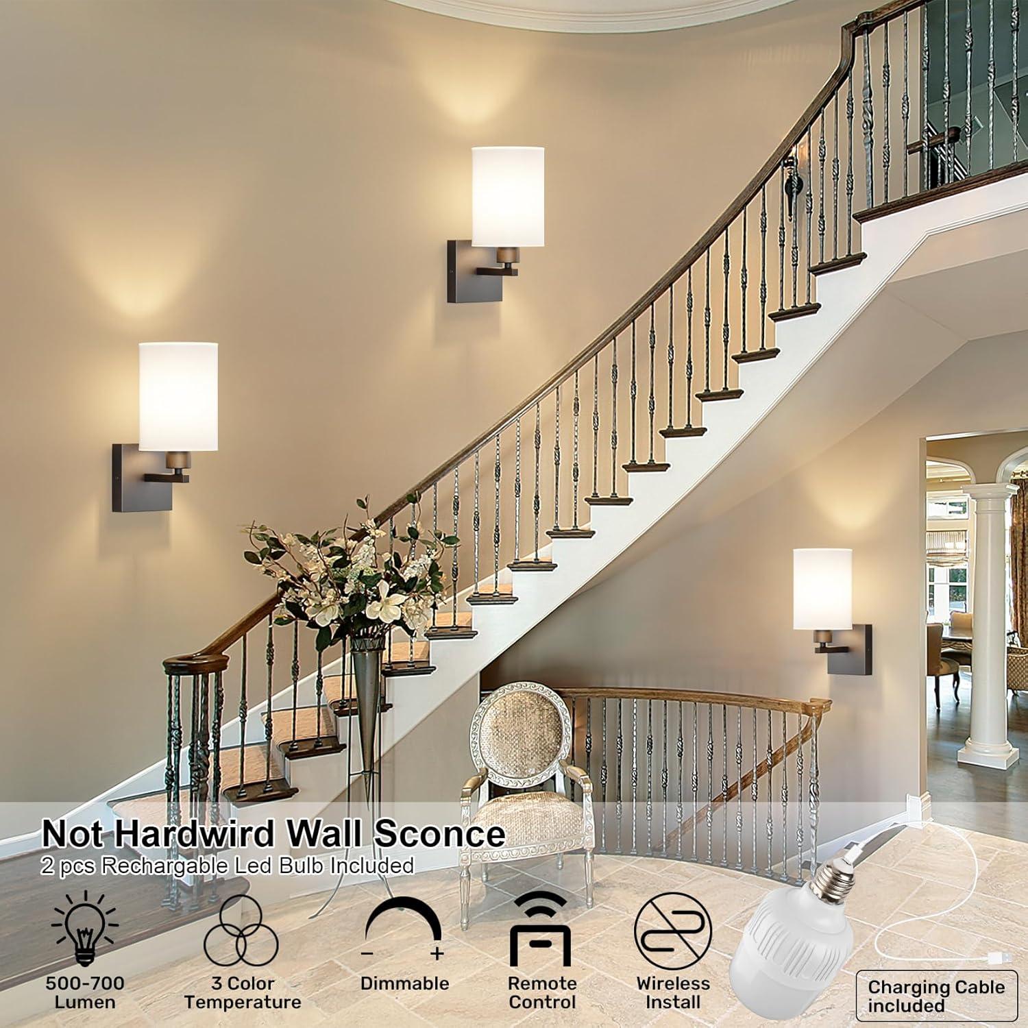 Aplique de Pared Recargable Tipace con Control Remoto 2 Pcs