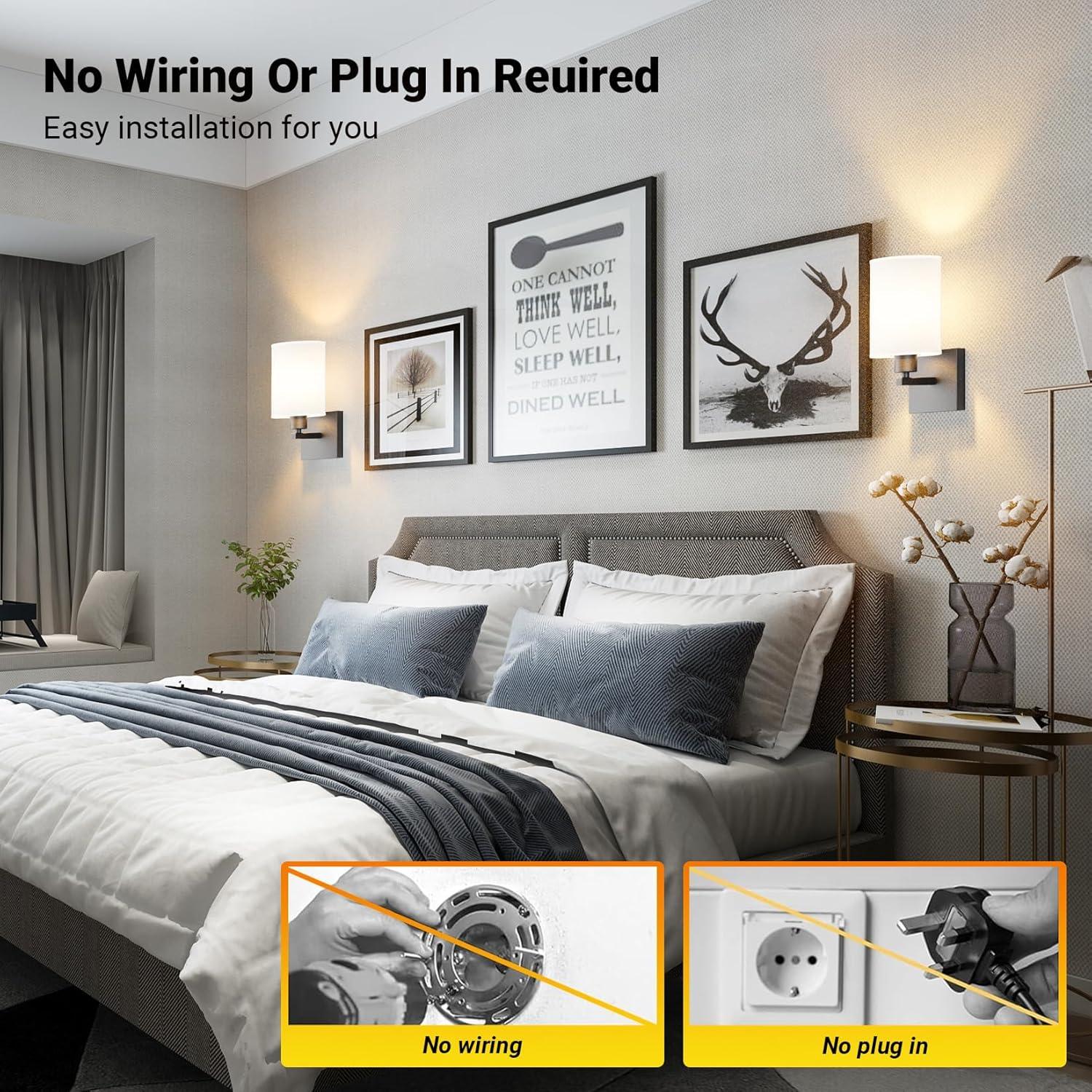 Aplique de Pared Recargable Tipace con Control Remoto 2 Pcs