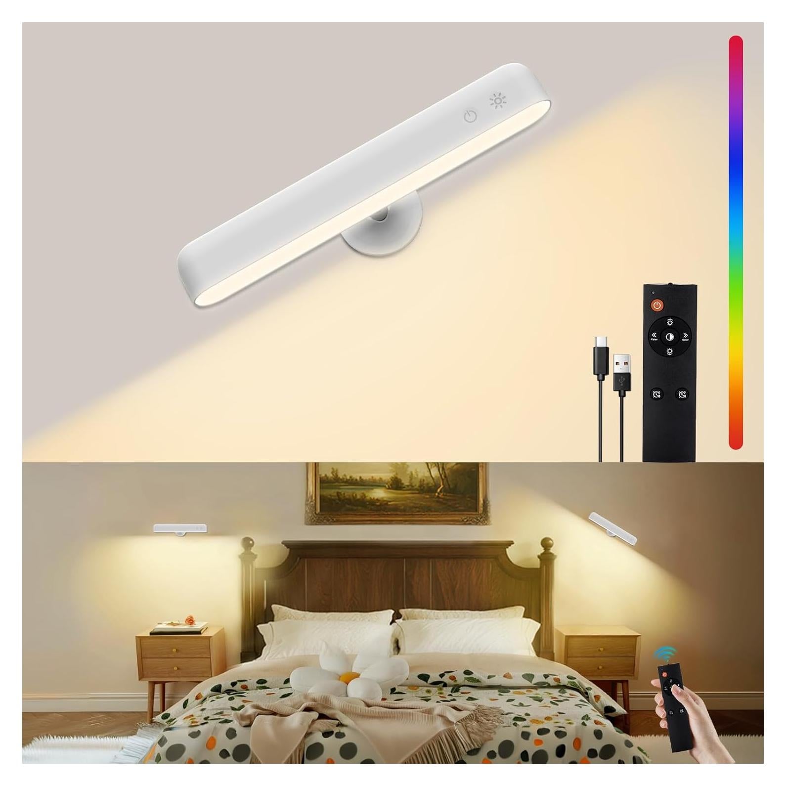 Aplique de Pared LED Recargable Llamau 7500mAh 360° Control Remoto