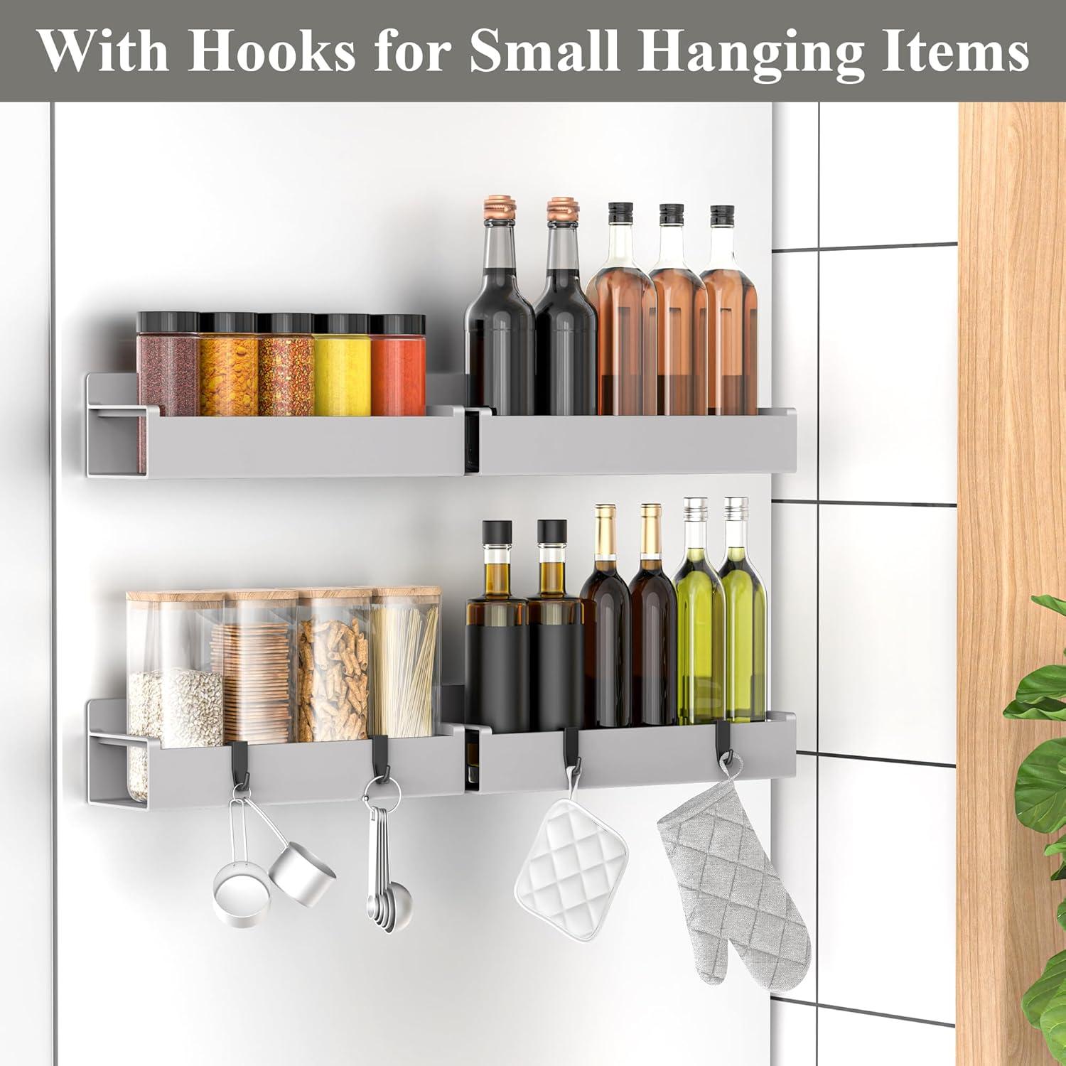 Organizador de Especias Magnético HuggieGems 4 Piezas Gris Claro