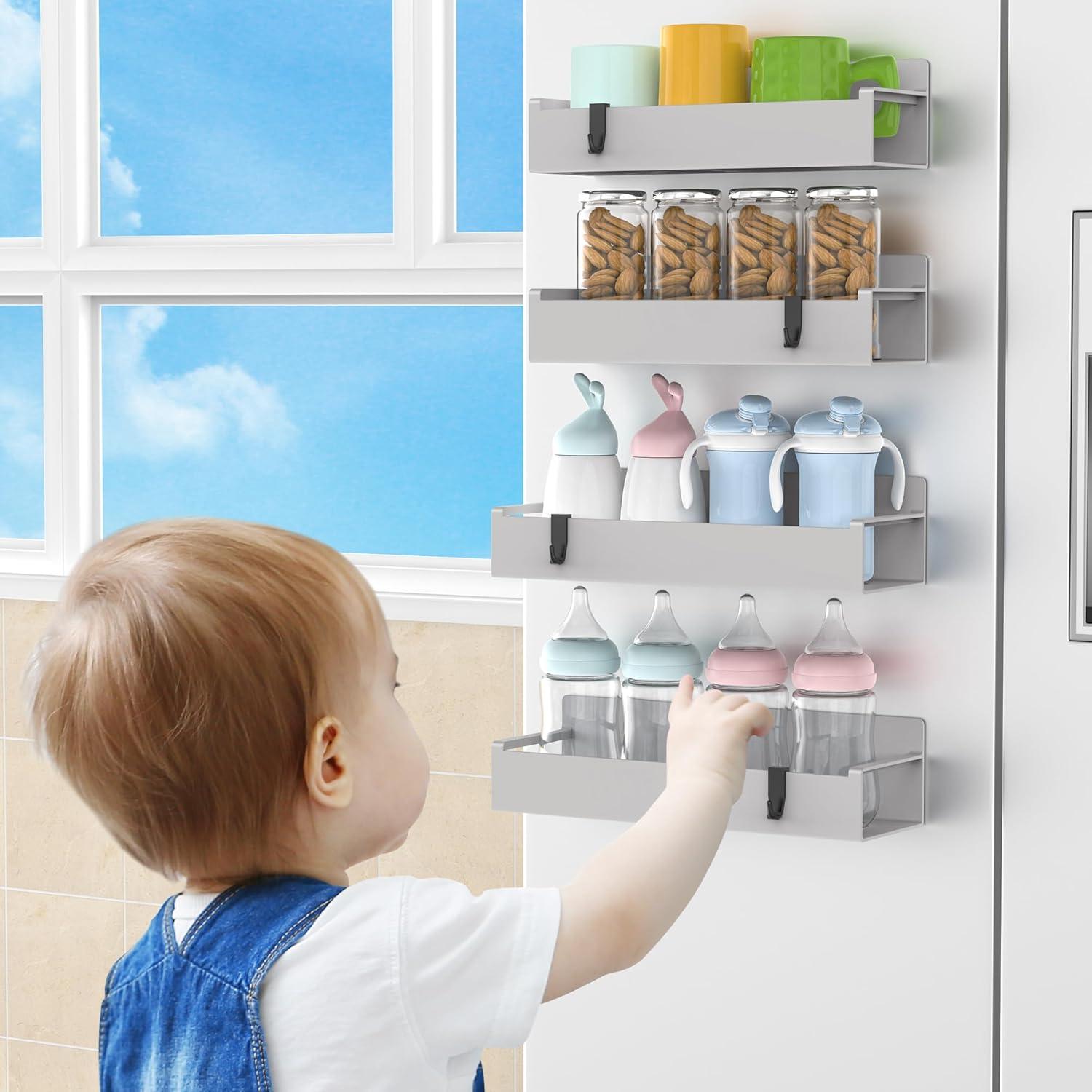 Organizador de Especias Magnético HuggieGems 4 Piezas Gris Claro