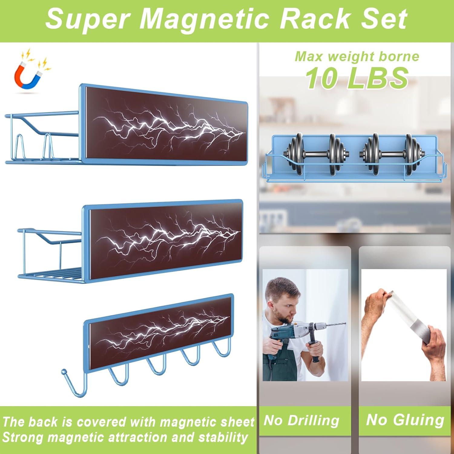 Estante Magnético para Especias IYEBAU 3 Paquetes Azul