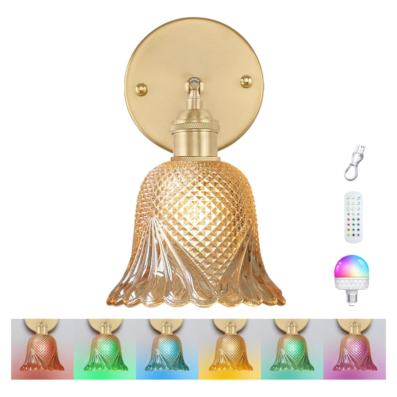 Aplique de Pared Vintage GEEZO Recargable con Control Remoto