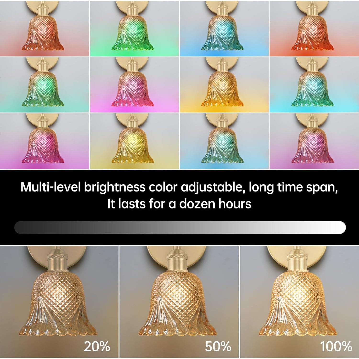 Aplique de Pared Vintage GEEZO Recargable con Control Remoto