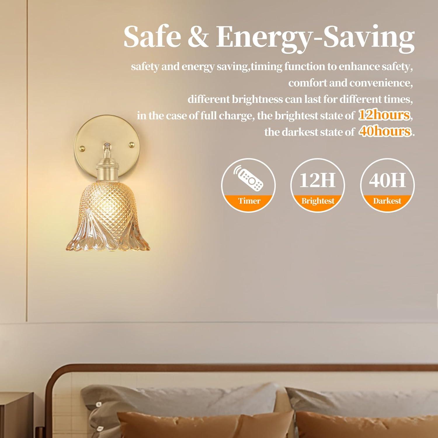 Aplique de Pared Vintage GEEZO Recargable con Control Remoto