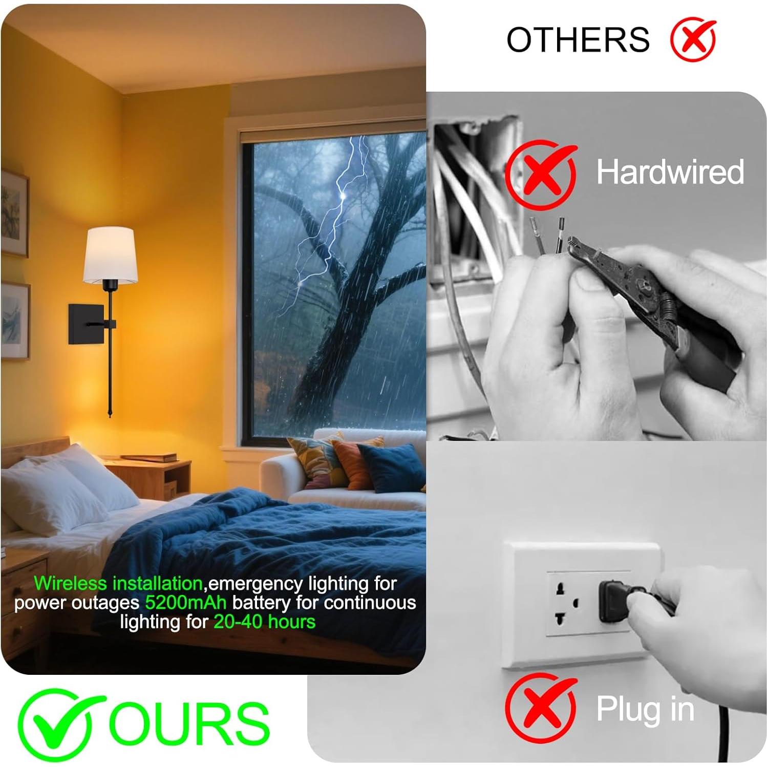 Juego de 2 Apliques de Pared Inalámbricos ZEROUNO RGB