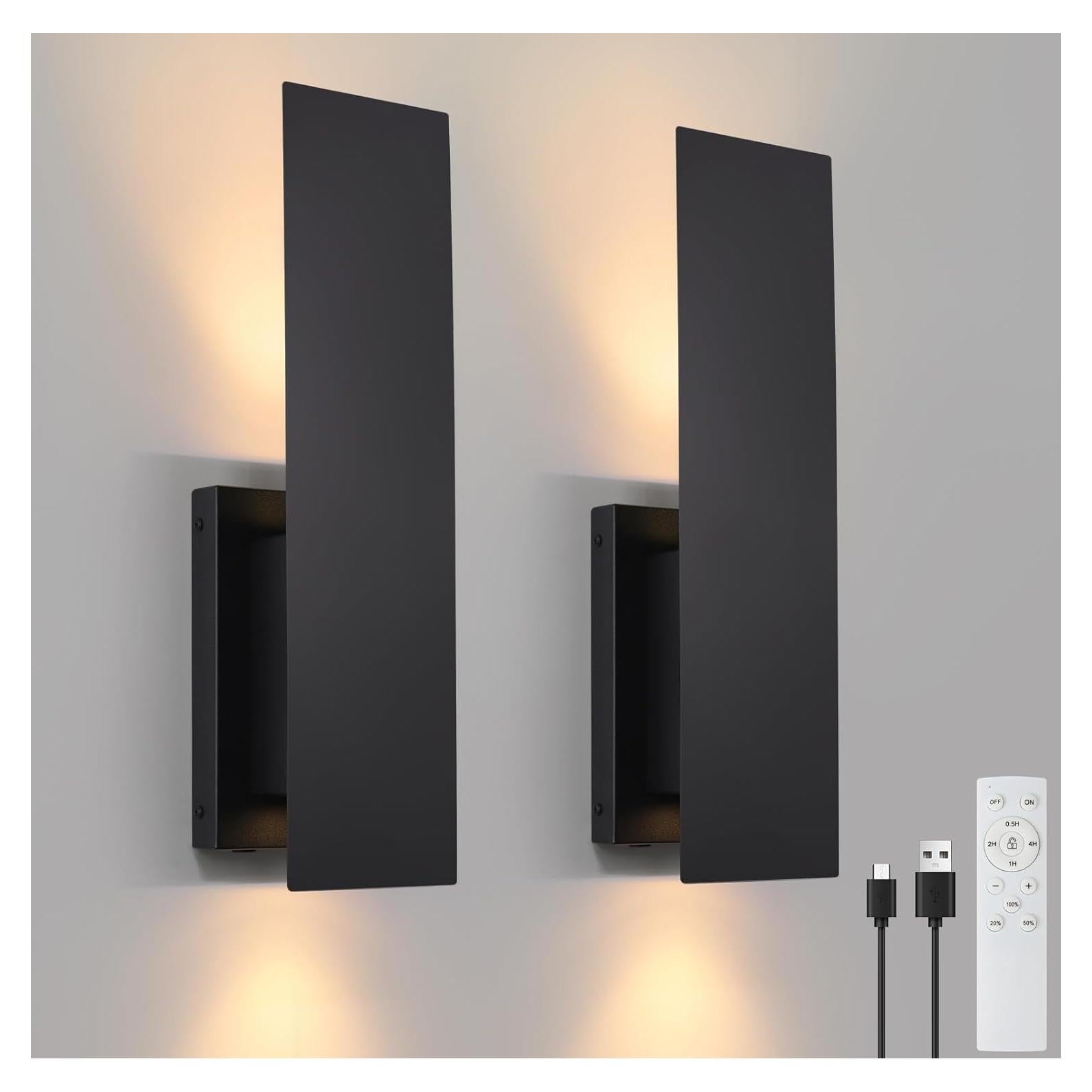 Juego de 2 Apliques de Pared Inalámbricos Volitgol LED 3000K