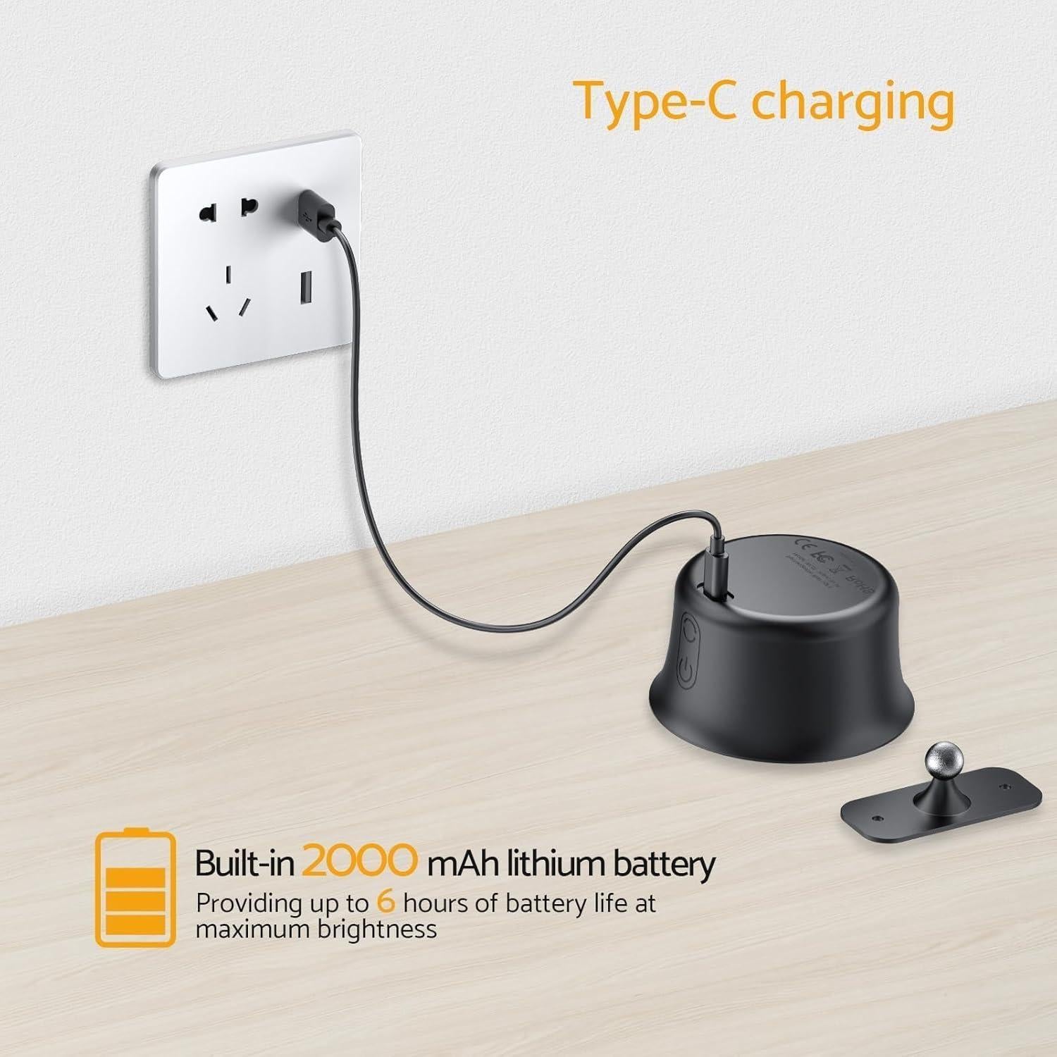 2 Piezas Luces de Pared LED RGB Maxetodo, Inalámbricas y Recargables