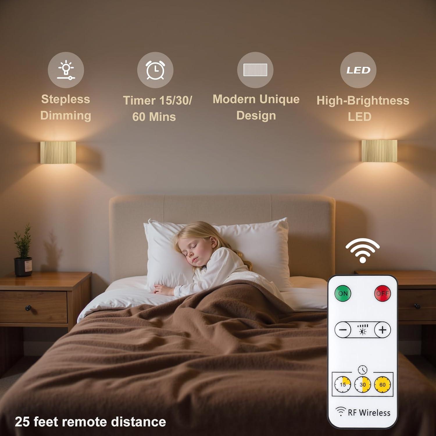 Juego de 2 Apliques de Pared Folux LED Recargables 5200mAh