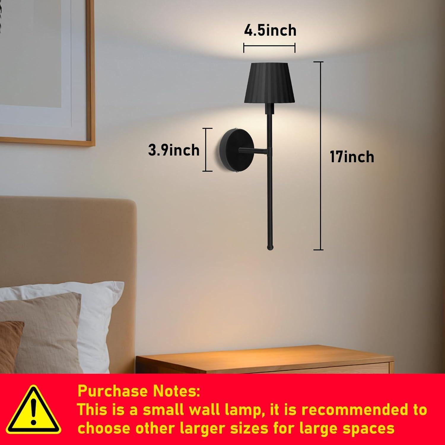 Juego de apliques de pared inalámbricos Jaenmsa 2 luces LED