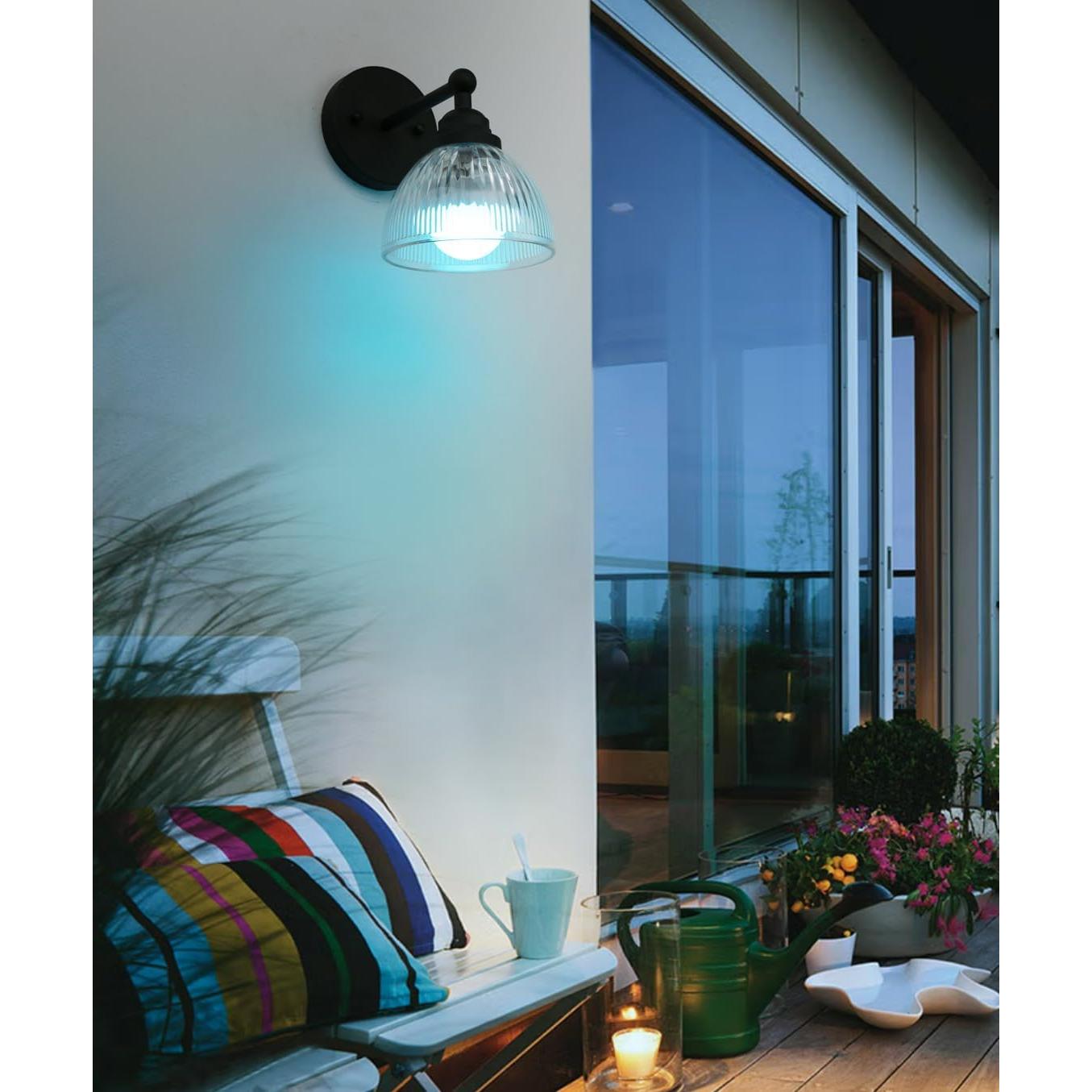 Aplique de pared recargable Phansthy negro con control remoto