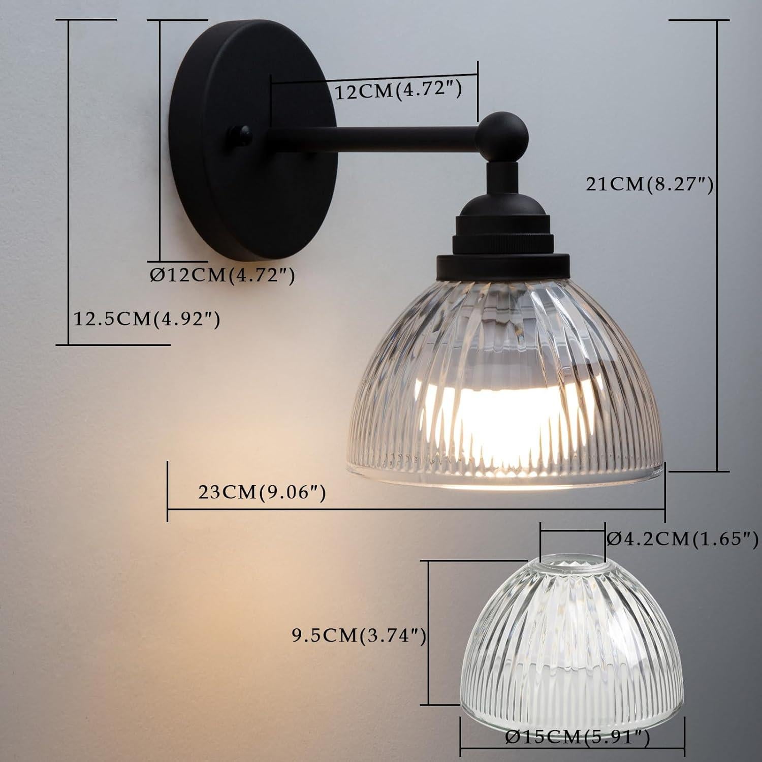 Aplique de pared recargable Phansthy negro con control remoto