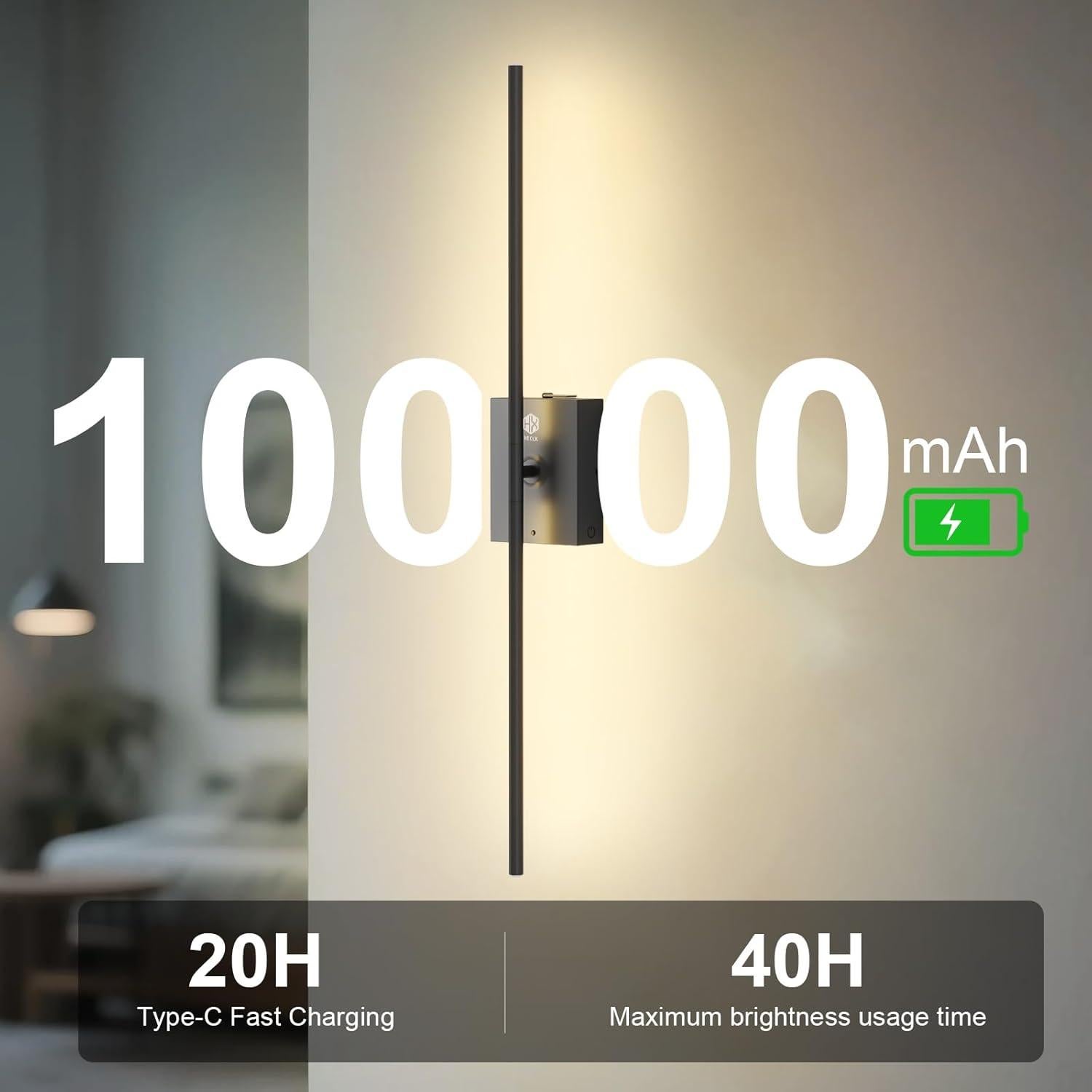 Aplique de Pared Inalámbrico HX HECLX 76.2cm Recargable