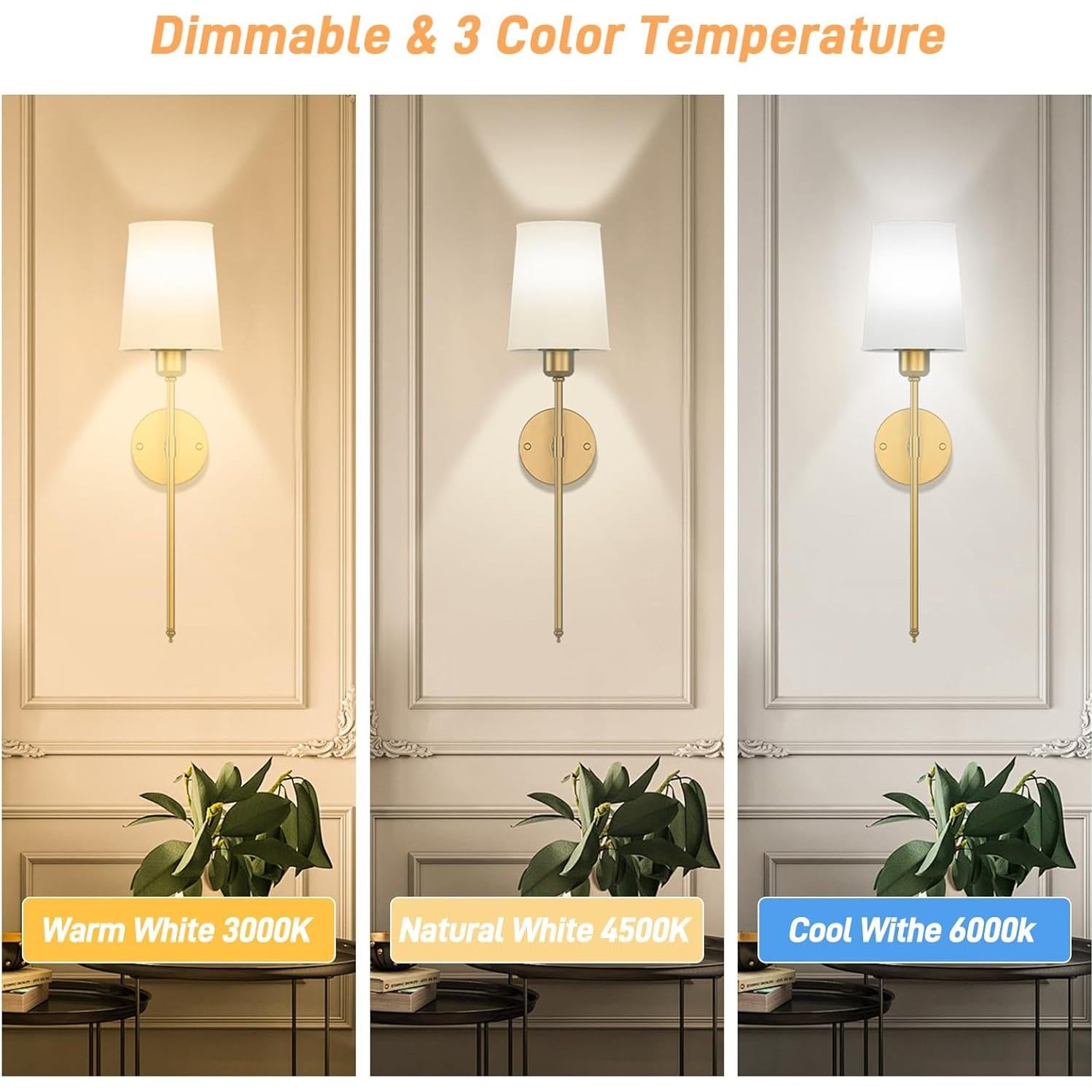 Aplique de Pared Recargable ONFFO Dorado 61cm con Control Remoto