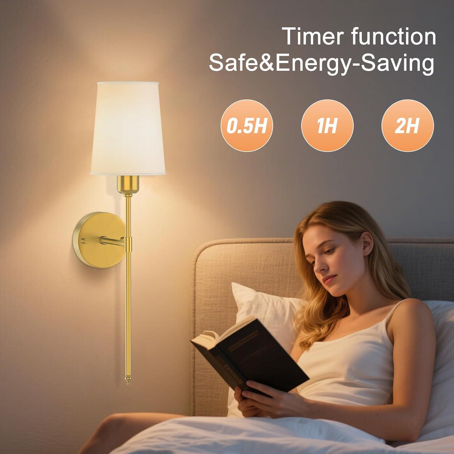 Aplique de Pared Recargable ONFFO Dorado 61cm con Control Remoto