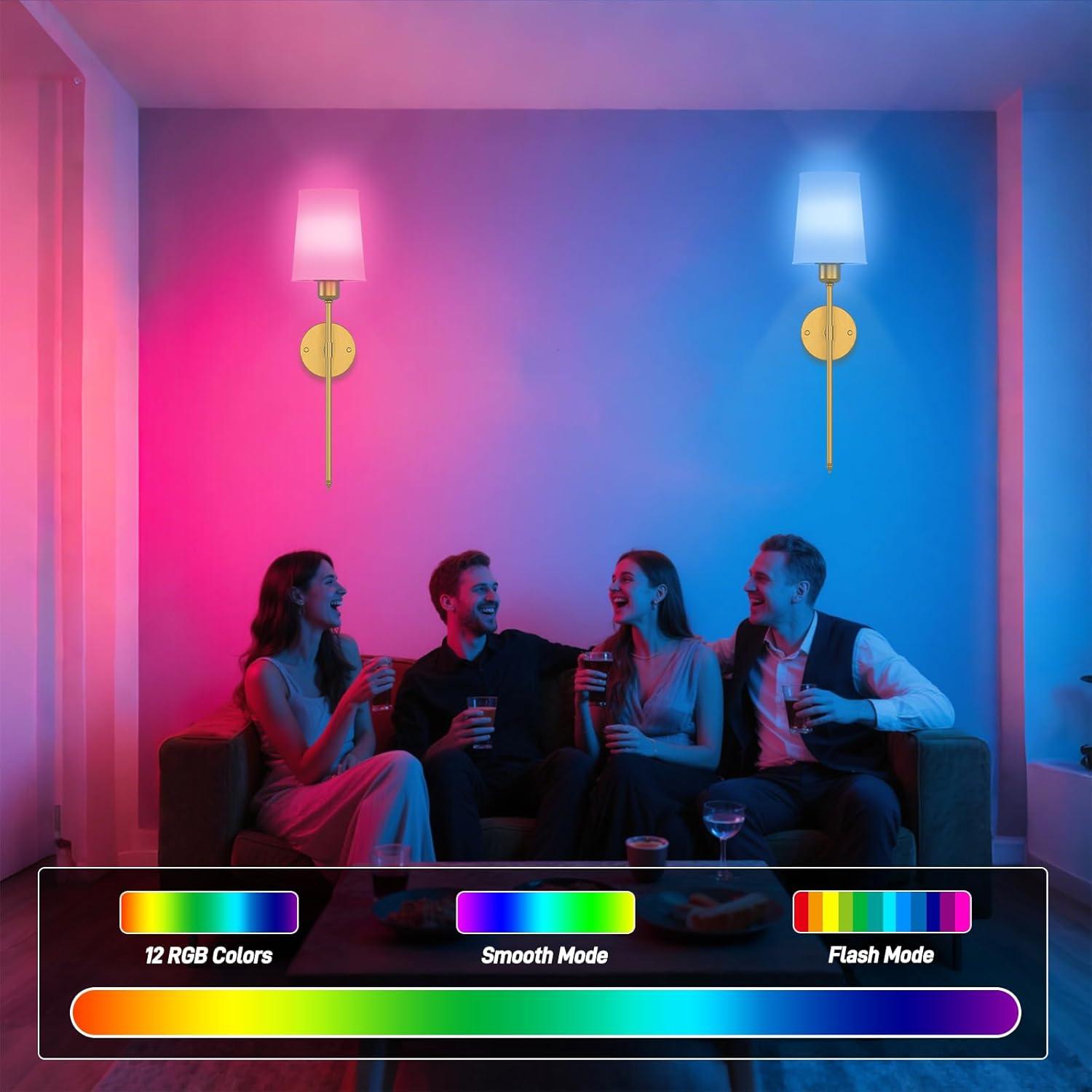 Aplique de Pared Recargable ONFFO Dorado 61cm con Control Remoto