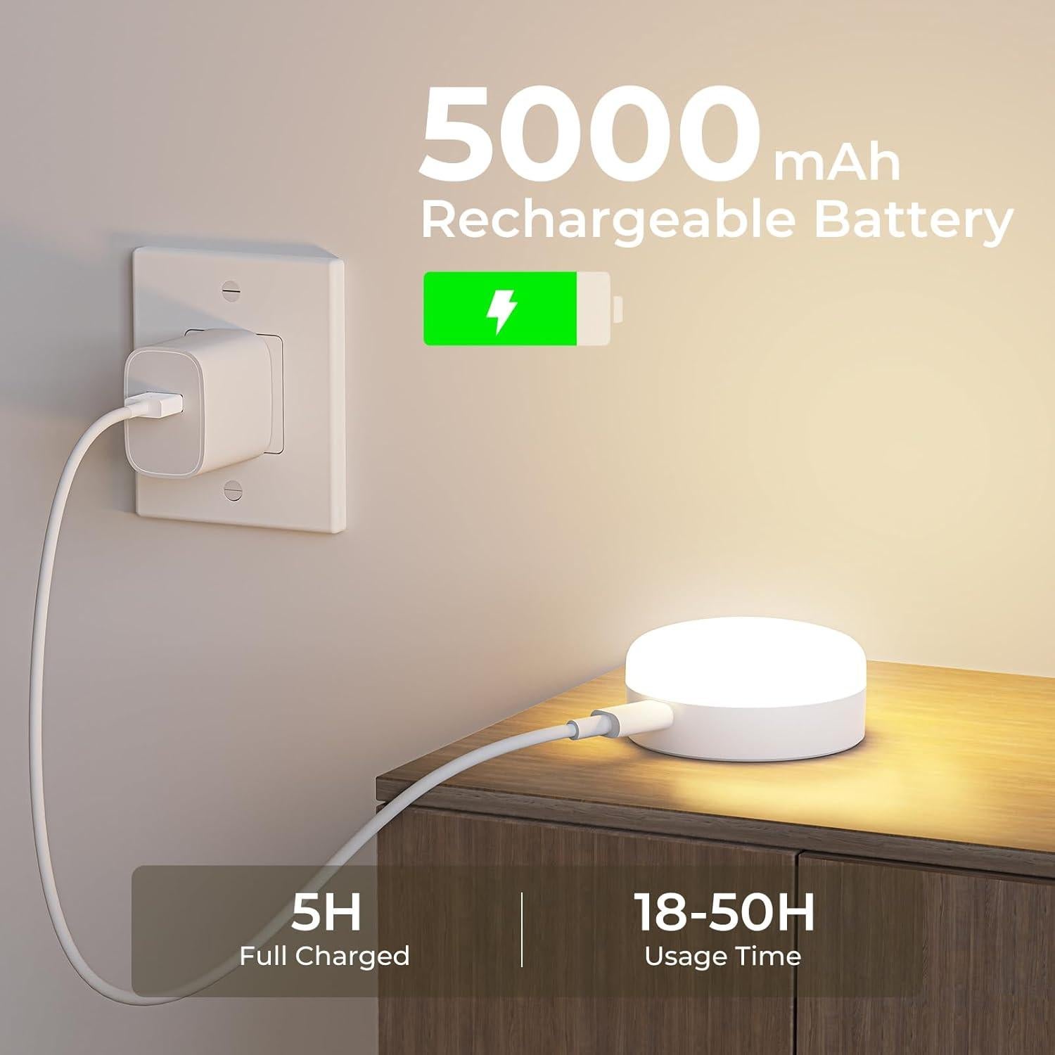 Juego de Apliques de Pared PRTILOUD Recargables 5000mAh 15 Colores