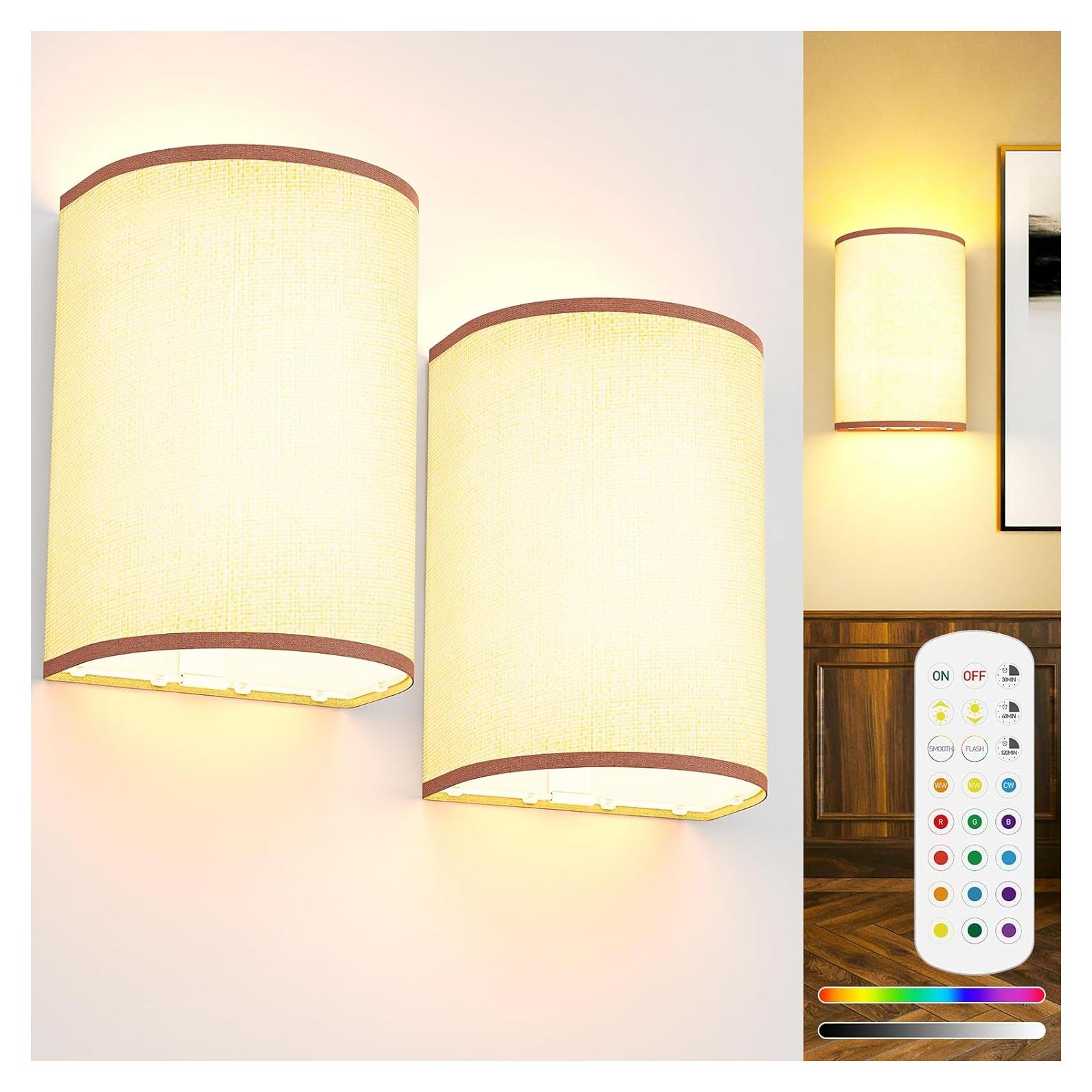 Juego de Apliques de Pared PRTILOUD Recargables 5000mAh