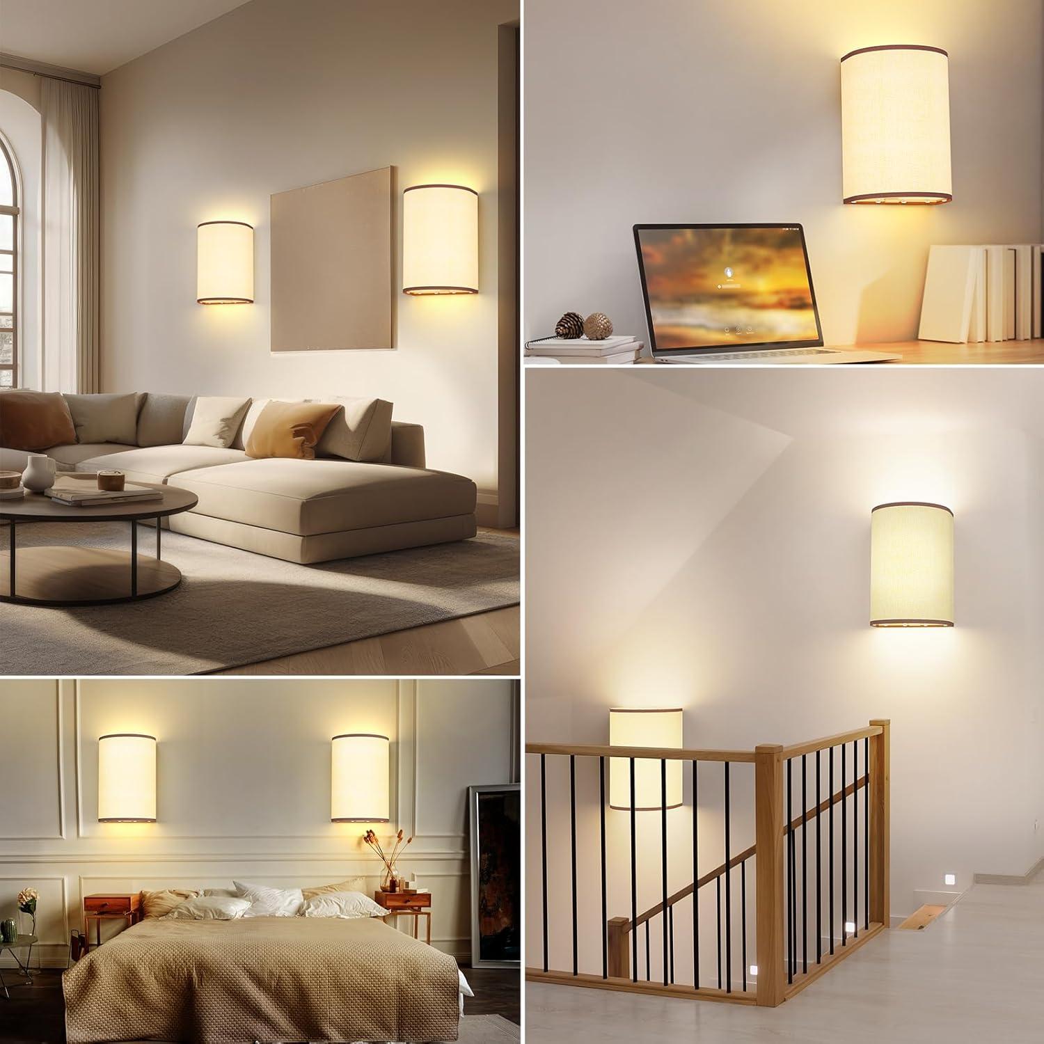 Juego de Apliques de Pared PRTILOUD Recargables 5000mAh