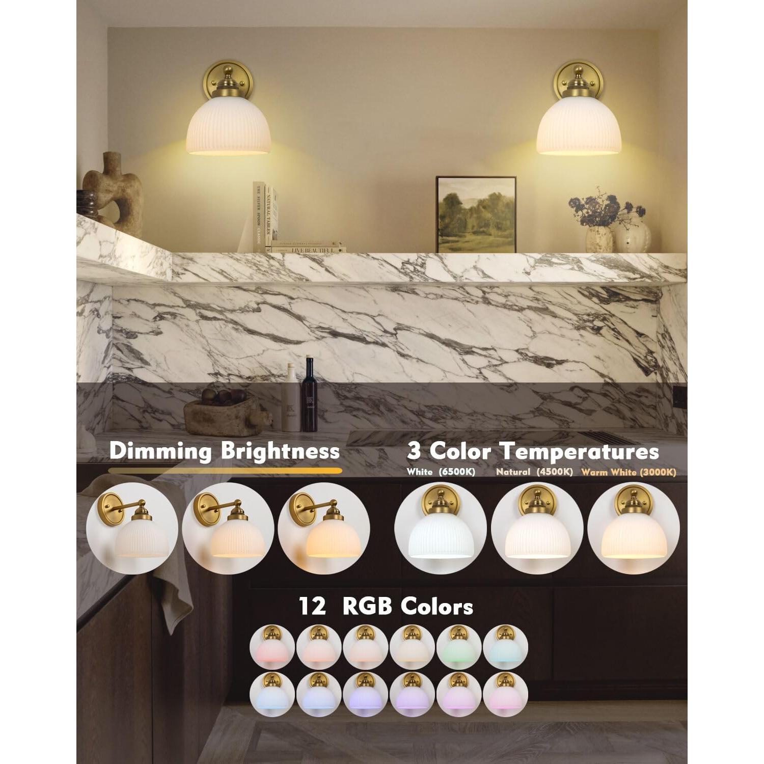 Aplique de Pared Vintage HEQIQEH Recargable con Control Remoto