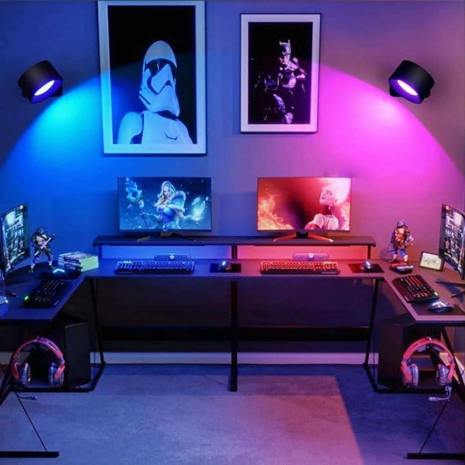 Apliques de Pared Recargables Lightess 5000mAh, 2 Pcs, Negro