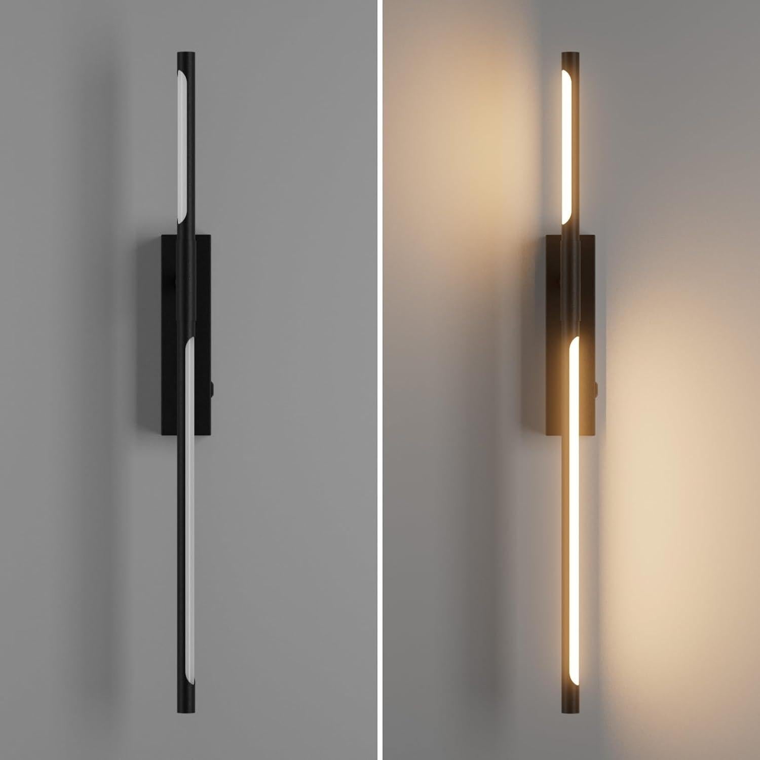 Aplique de Pared LED Recargable Coinmit 64.8cm Negro