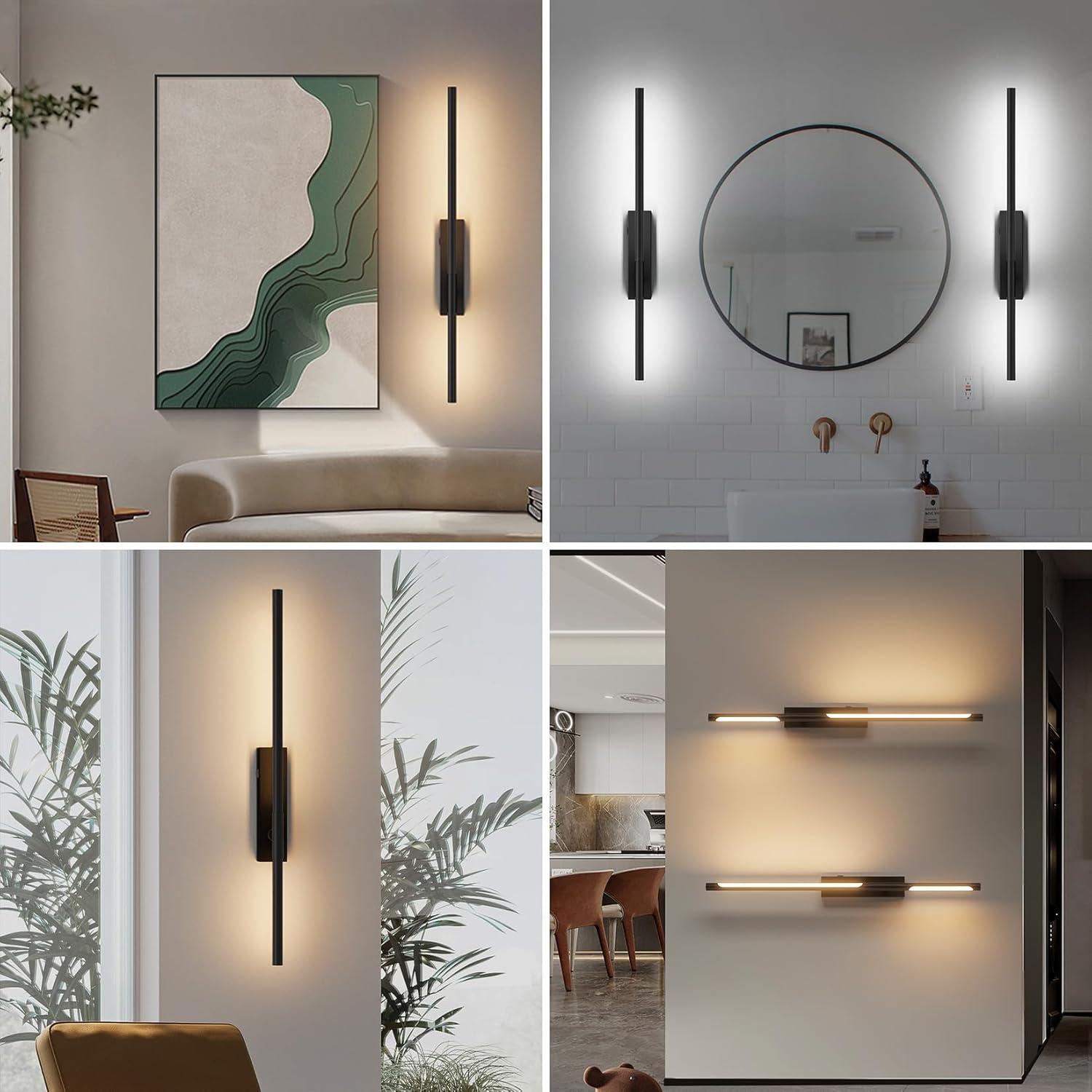 Aplique de Pared LED Recargable Coinmit 64.8cm Negro