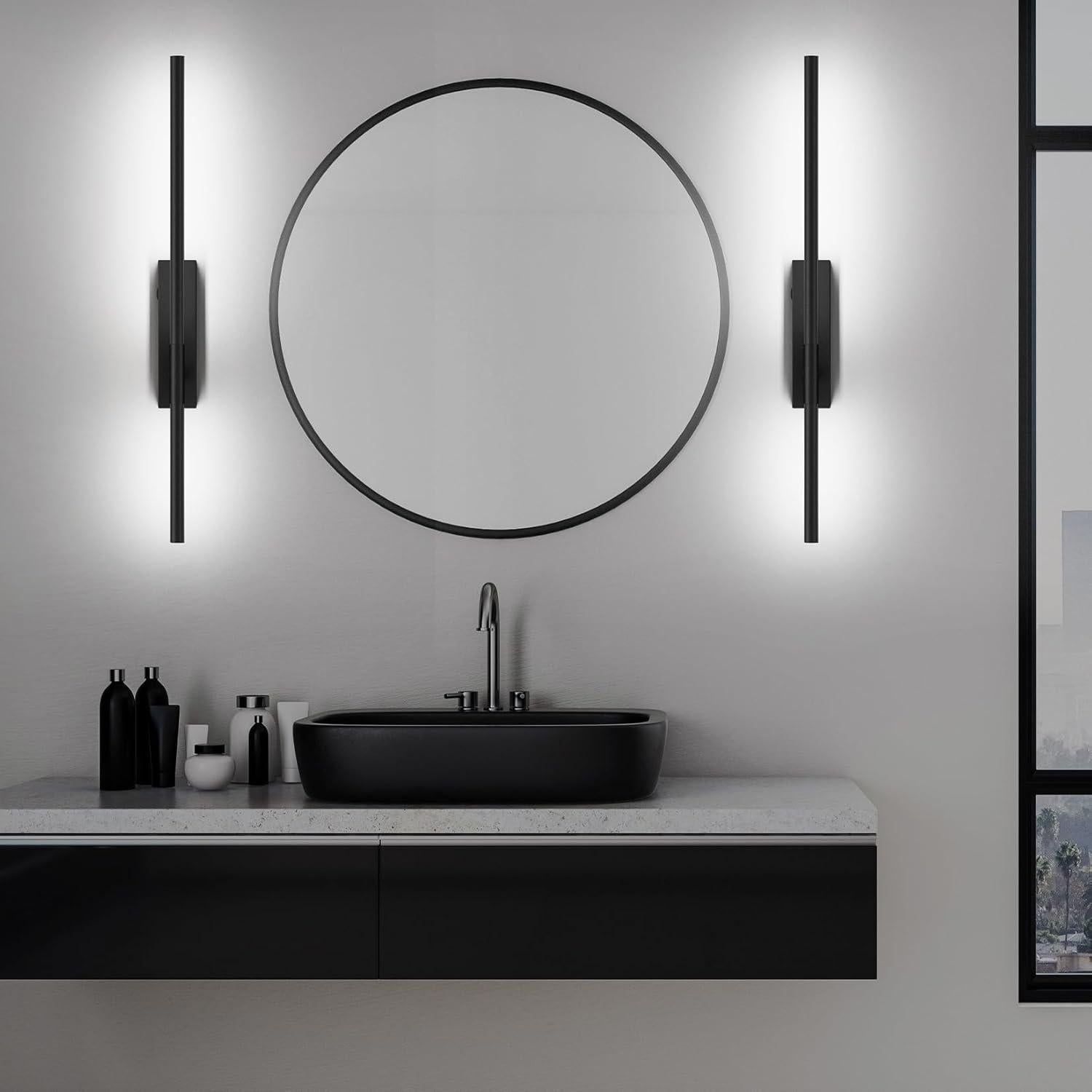 Aplique de Pared LED Recargable Coinmit 64.8cm Negro