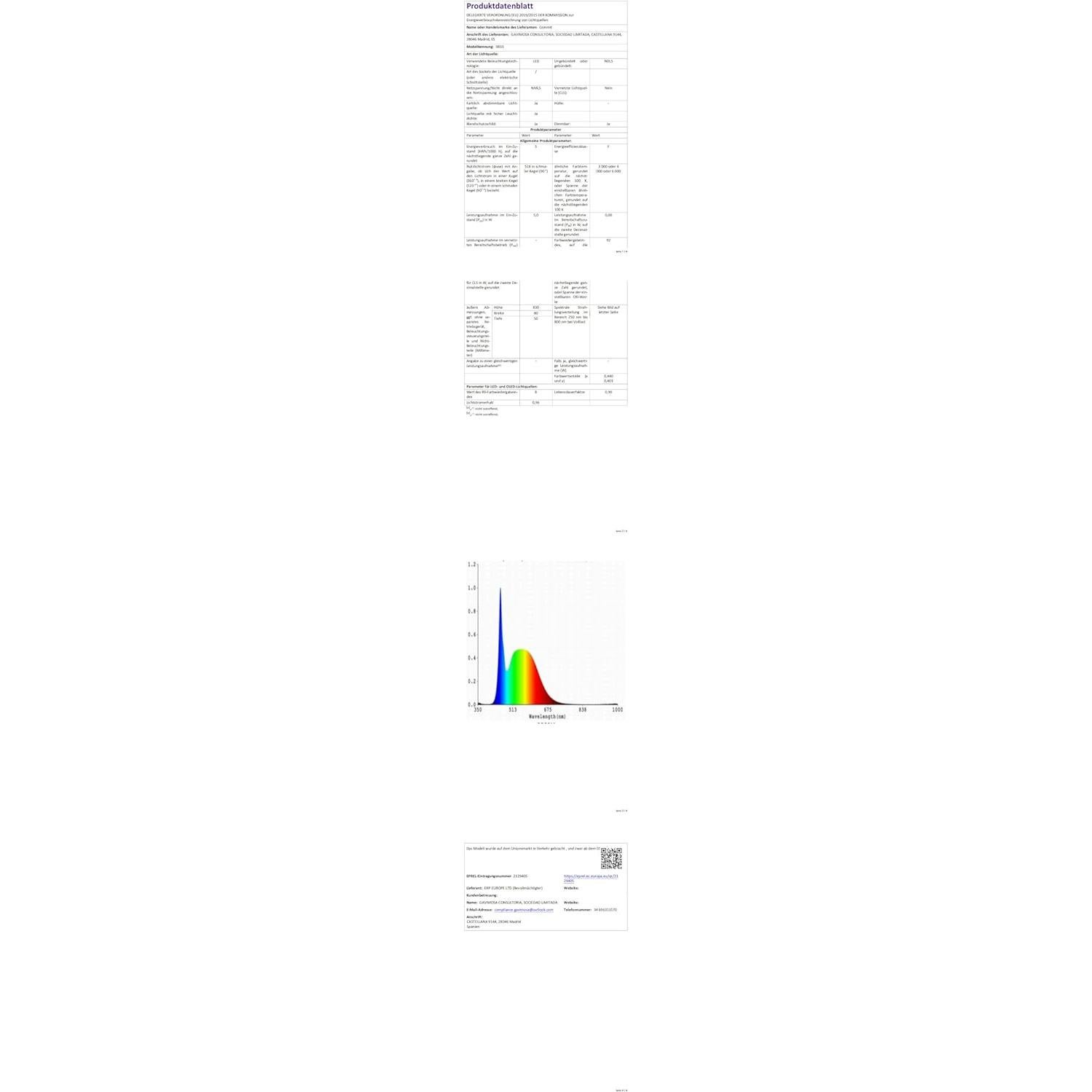 Aplique de Pared LED Recargable Coinmit 64.8cm Negro