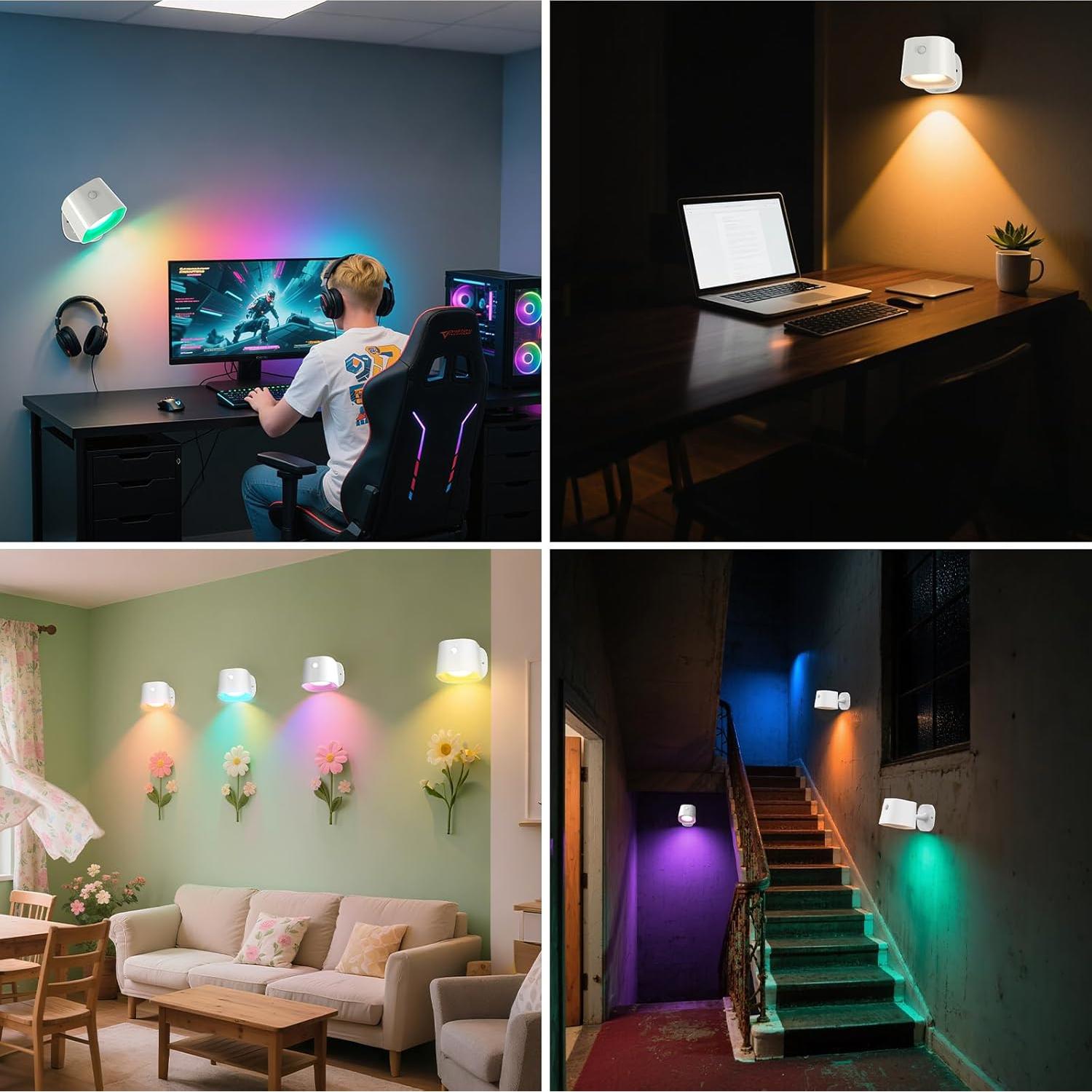 Lámpara de Pared LED Recargable Dengfire con Sensor de Movimiento