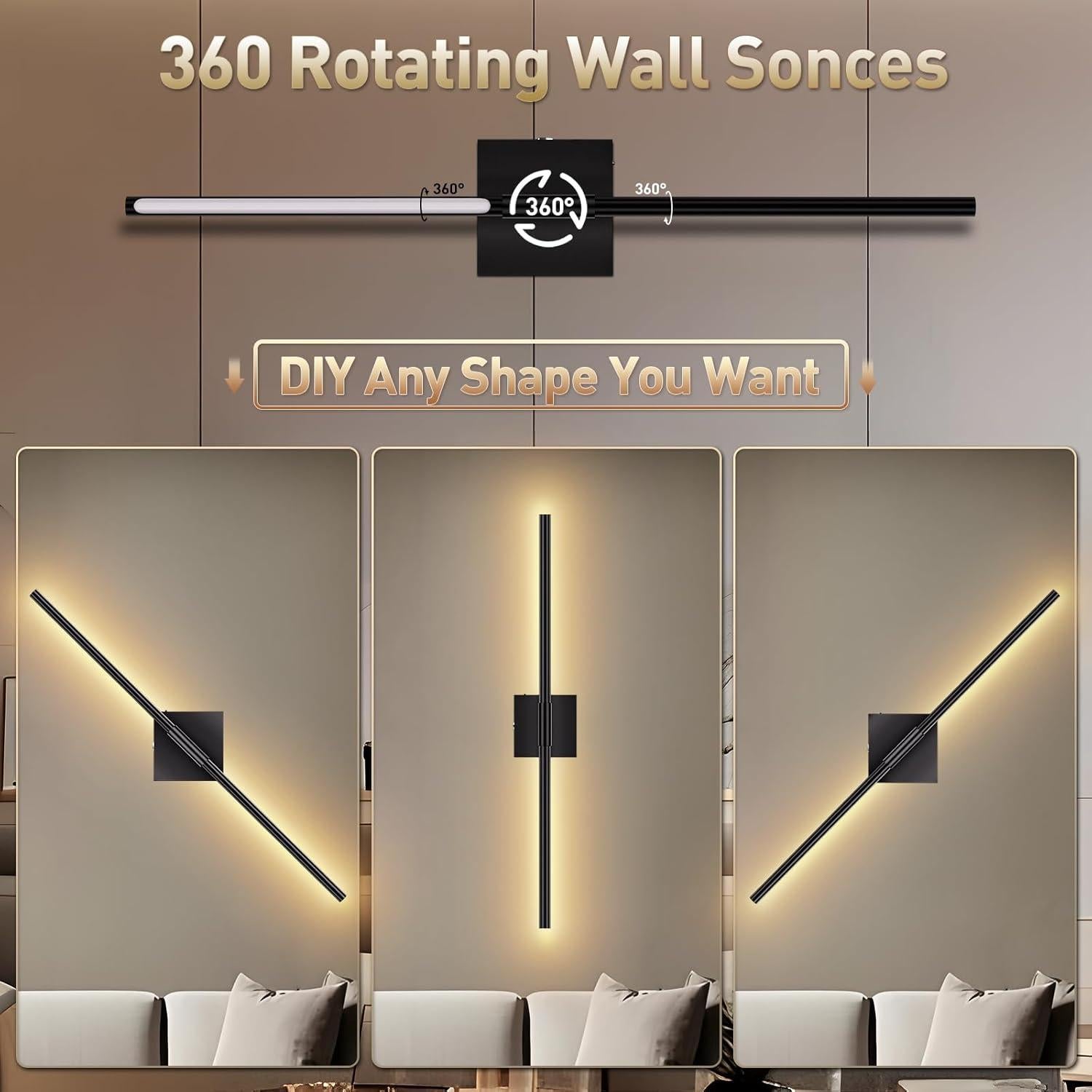 Apliques de Pared Inalámbricos Yunaking 106.68 cm LED Dimmable