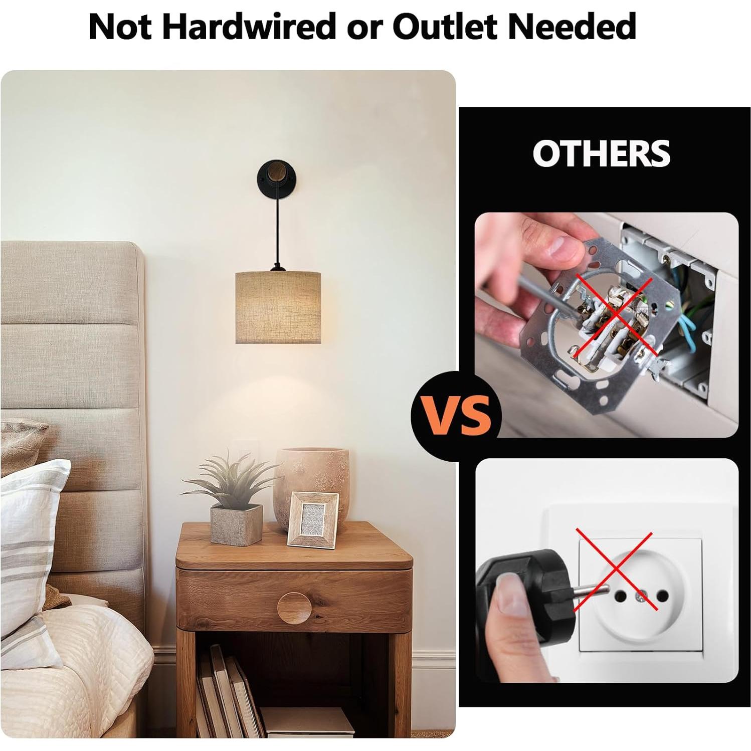 Juego de 2 Apliques de Pared Recargables con Control Remoto