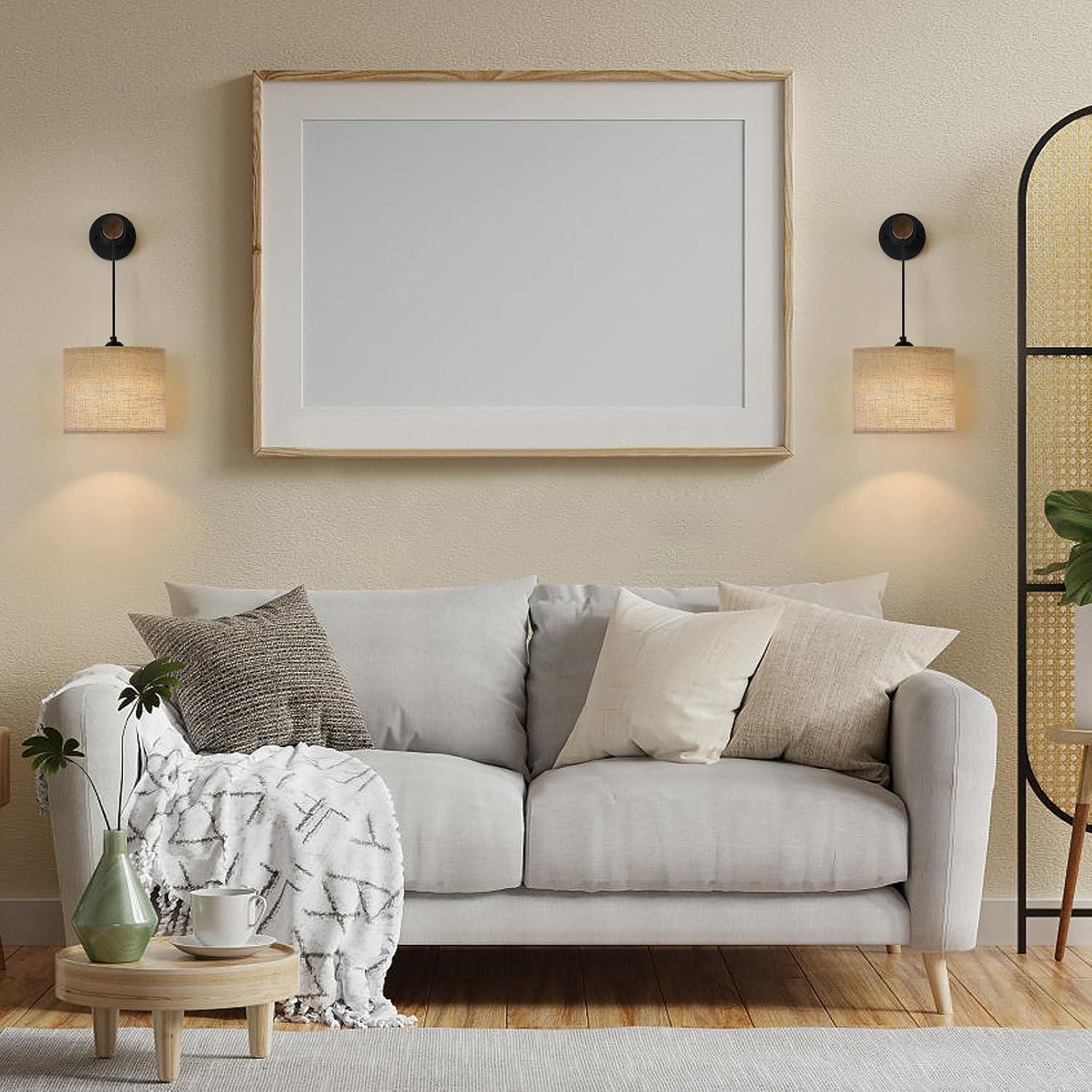 Juego de 2 Apliques de Pared Recargables con Control Remoto