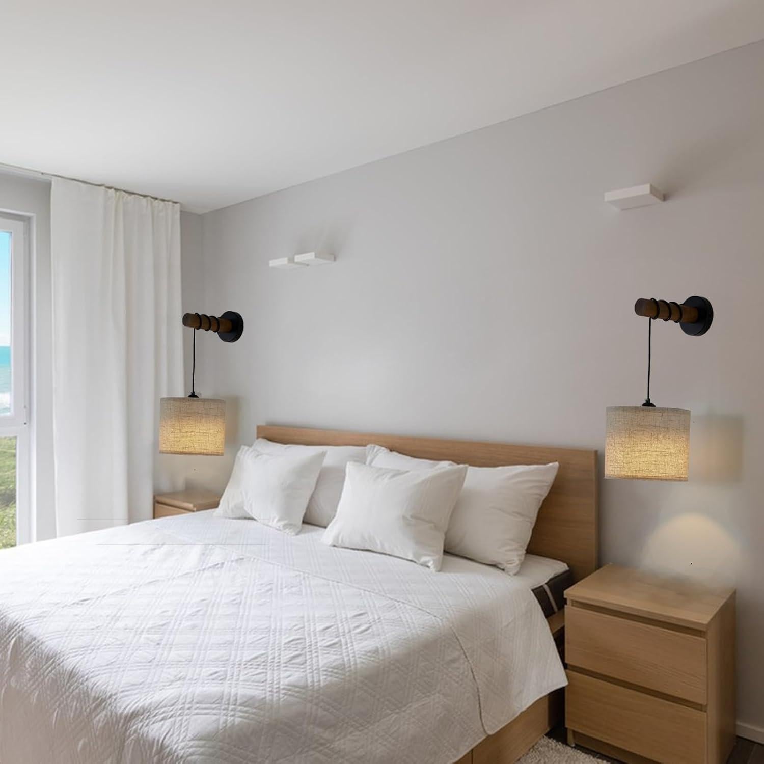 Juego de 2 Apliques de Pared Recargables con Control Remoto