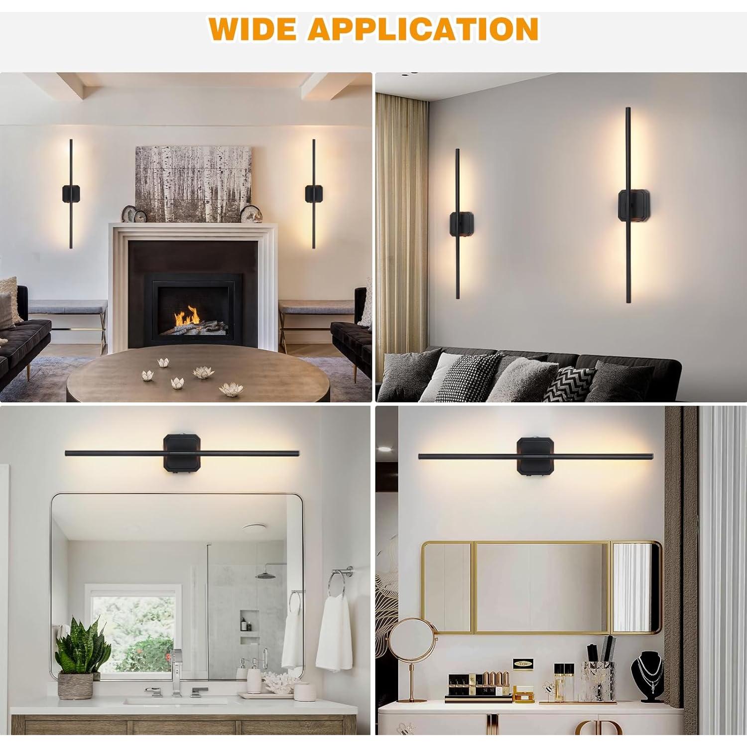 Juego de 2 Apliques de Pared LED Inalámbricos KunruiTAI