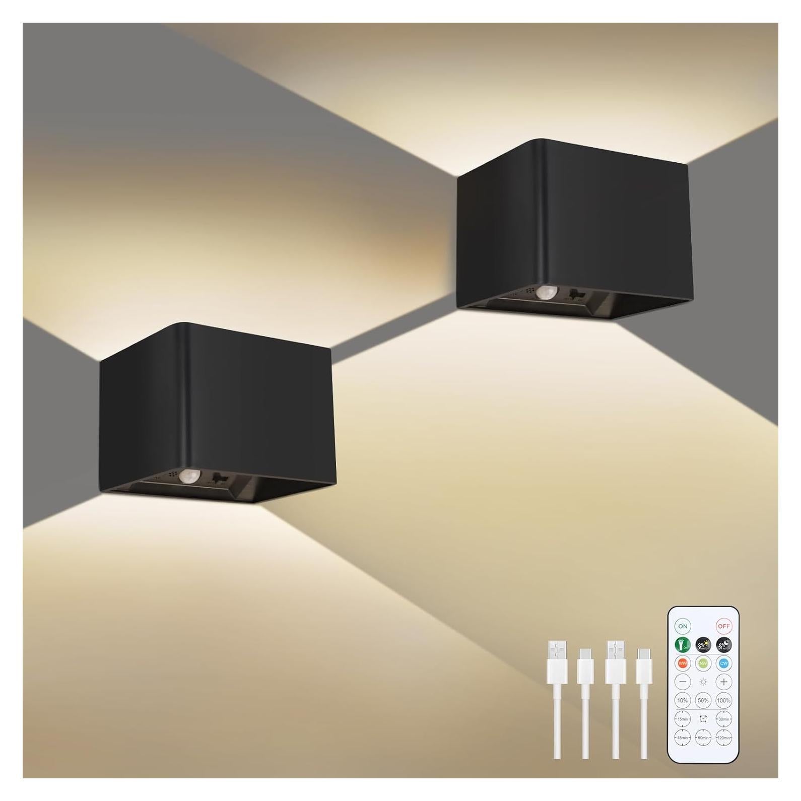 Aialun Apliques de Pared Recargables con Sensor de Movimiento - 2 Unidades