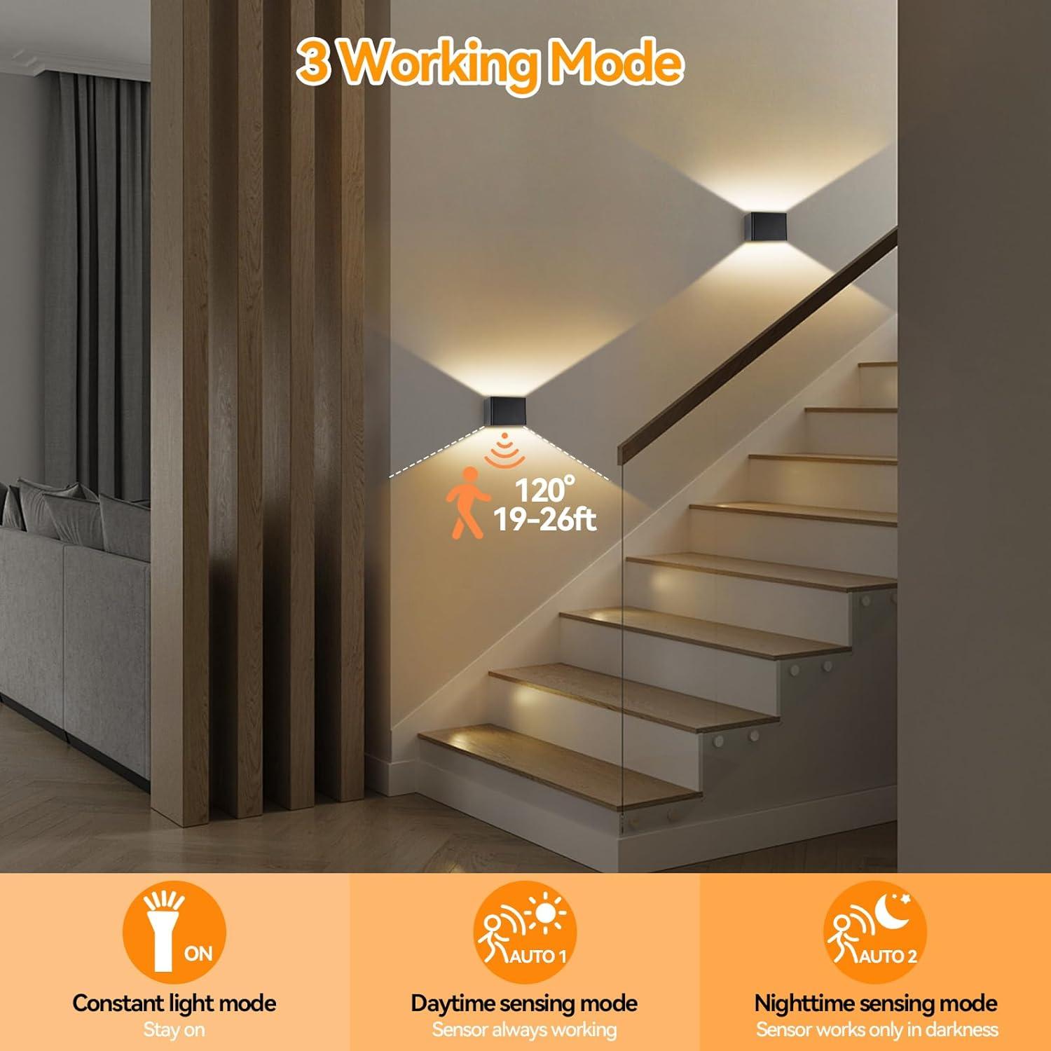 Aialun Apliques de Pared Recargables con Sensor de Movimiento - 2 Unidades