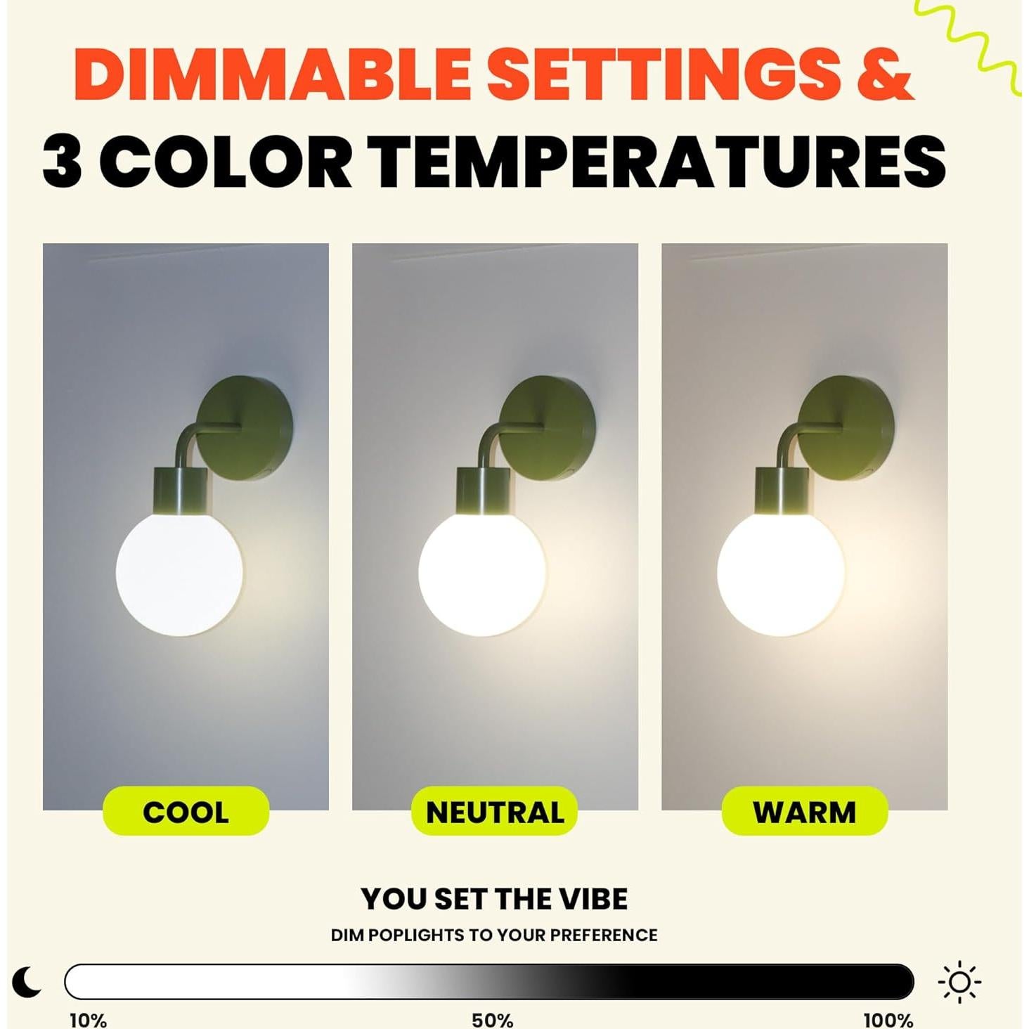 Aplique de Pared LED Poplight Verde Salvia Recargable y Regulable