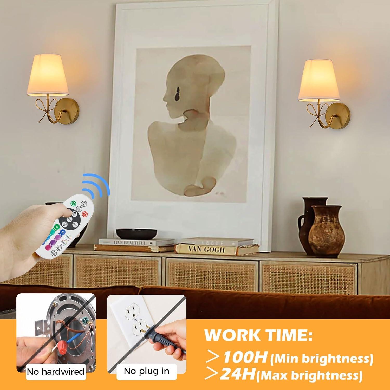 Aplique de Pared Inalámbrico PASSICA Set de 2 LED Recargables