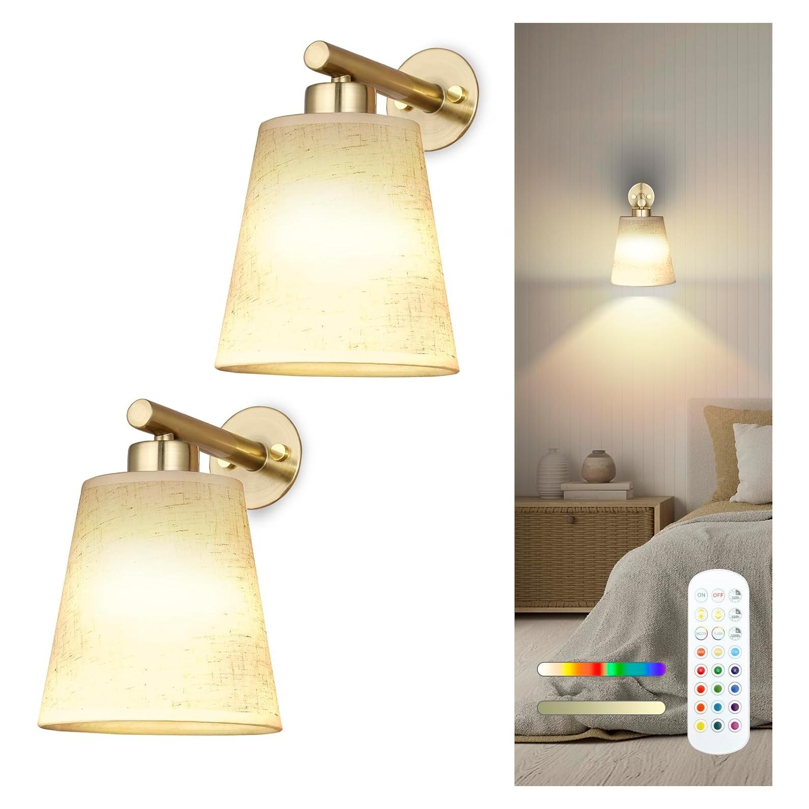 Juego de 2 Apliques de Pared Inalámbricos Maooght Dorados