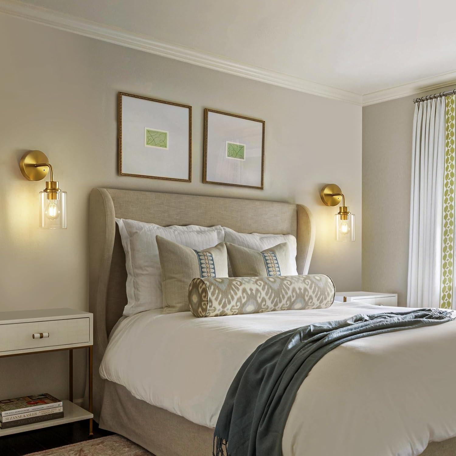 Juego de 2 Apliques de Pared Epinl Dorados Recargables 3000K