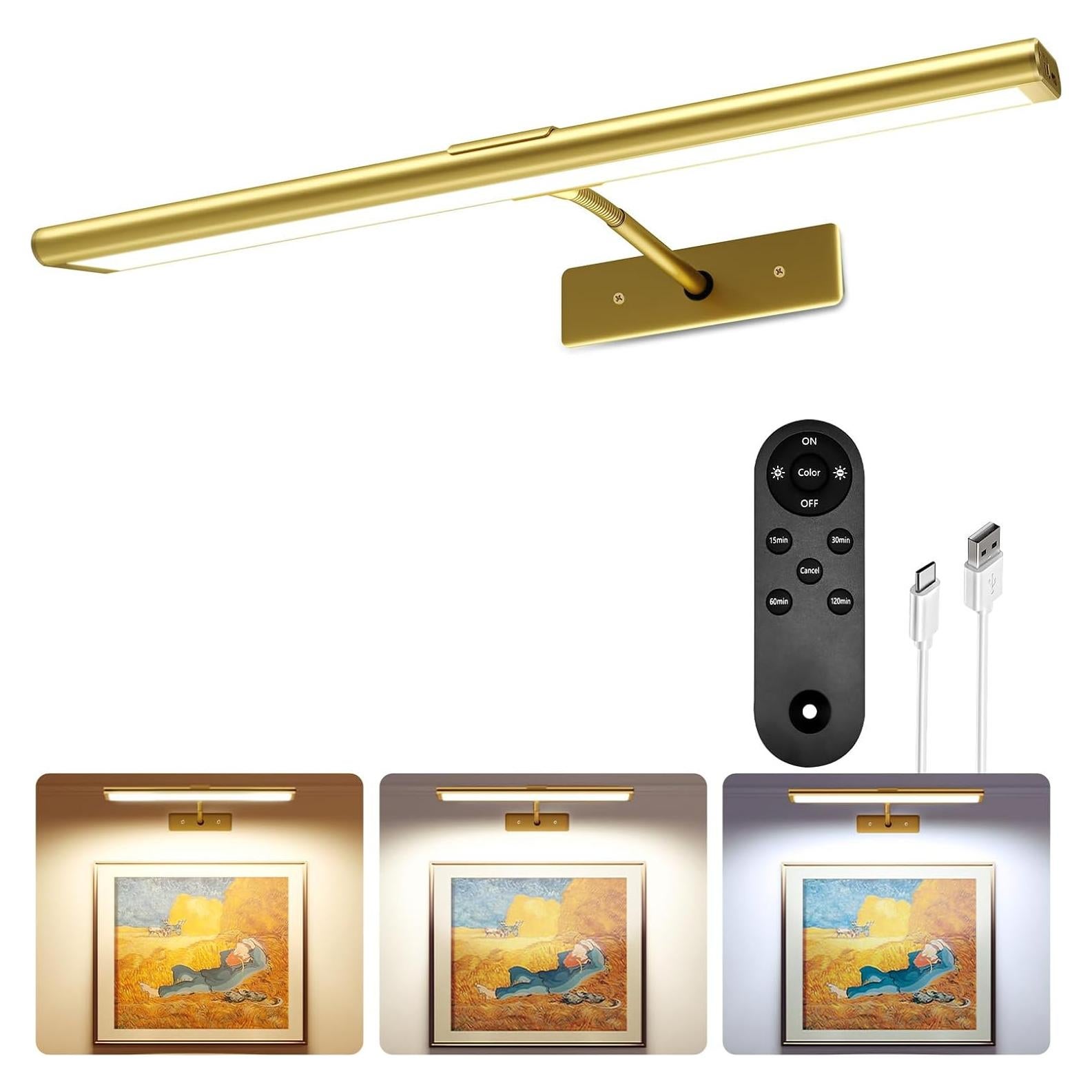 Luz de Imagen LED EZVALO 40.6cm Recargable Dimmable Dorada