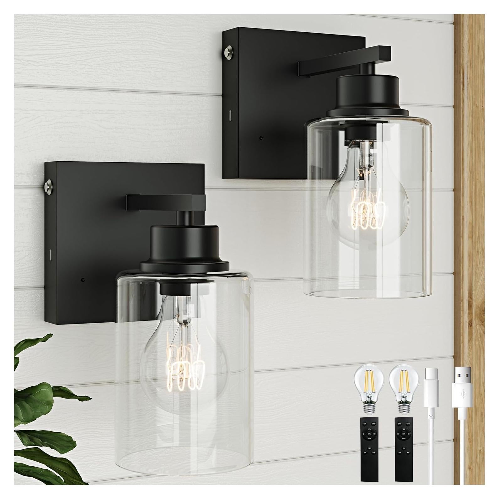 Juego de 2 Apliques de Pared Inalámbricos Rayogale 3000K