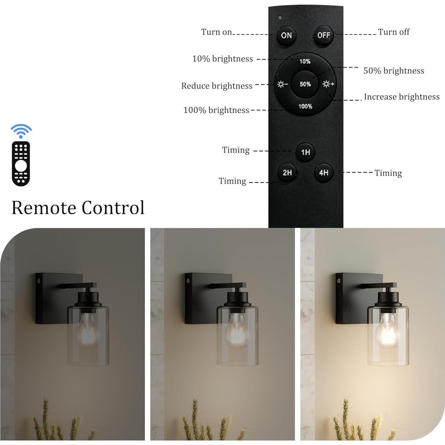 Juego de 2 Apliques de Pared Inalámbricos Rayogale 3000K