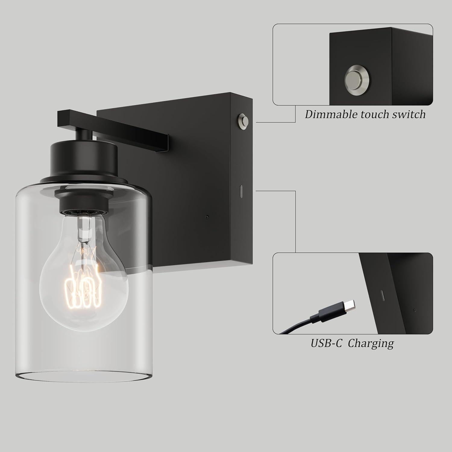 Juego de 2 Apliques de Pared Inalámbricos Rayogale 3000K