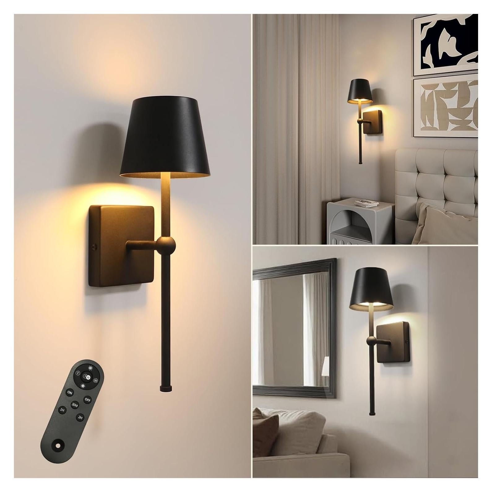 Aplique de pared recargable IZOKIN con control remoto 5000mAh