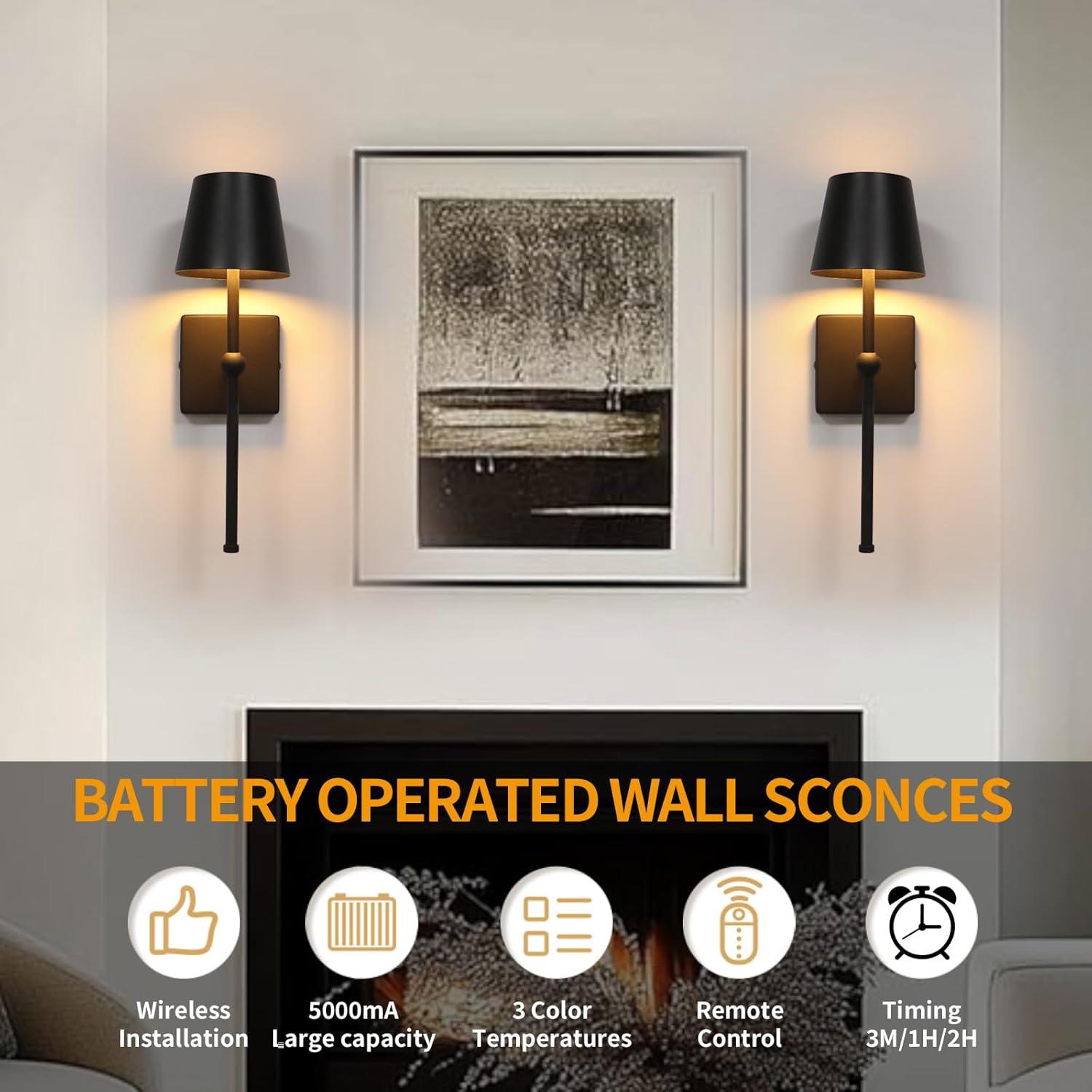 Aplique de pared recargable IZOKIN con control remoto 5000mAh