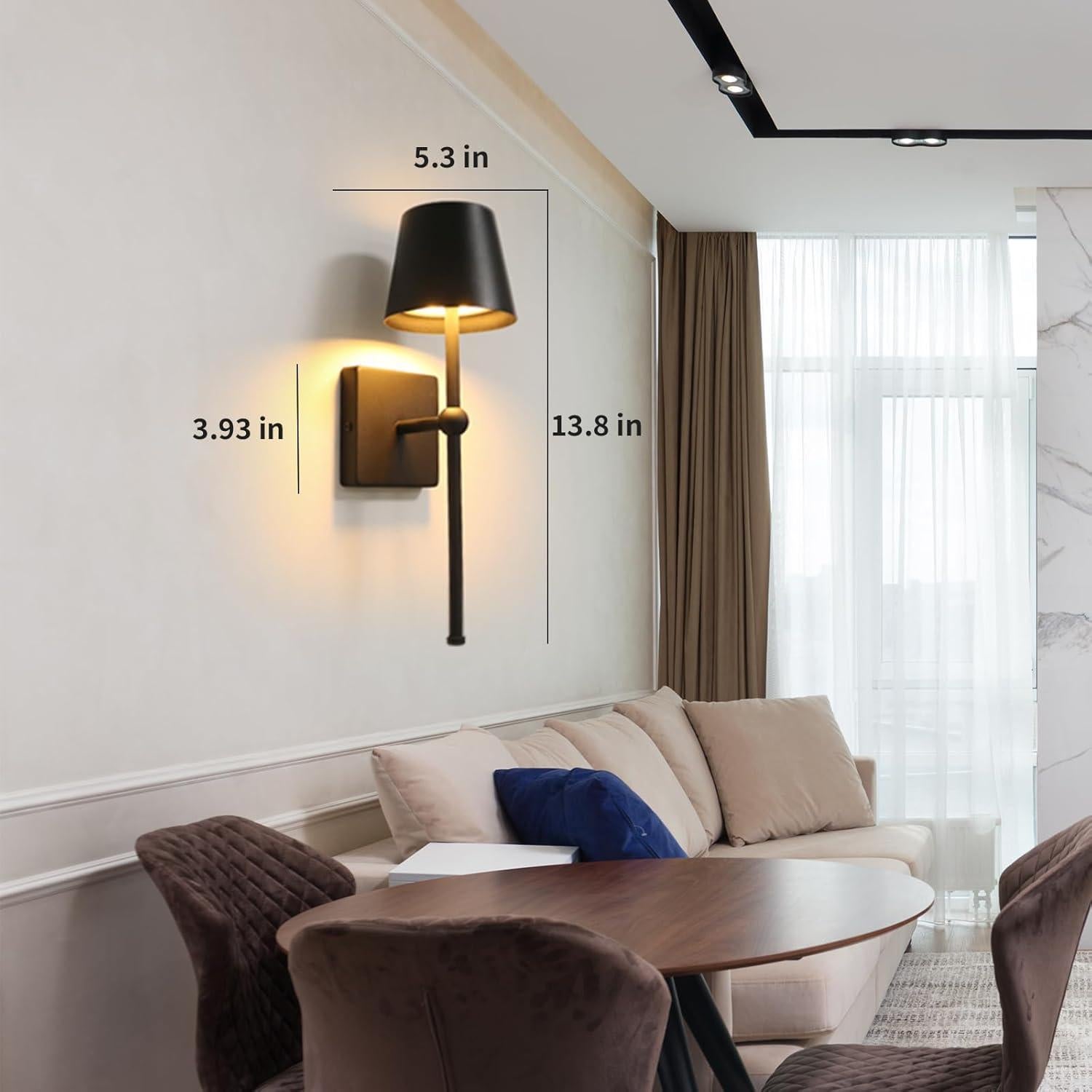 Aplique de pared recargable IZOKIN con control remoto 5000mAh