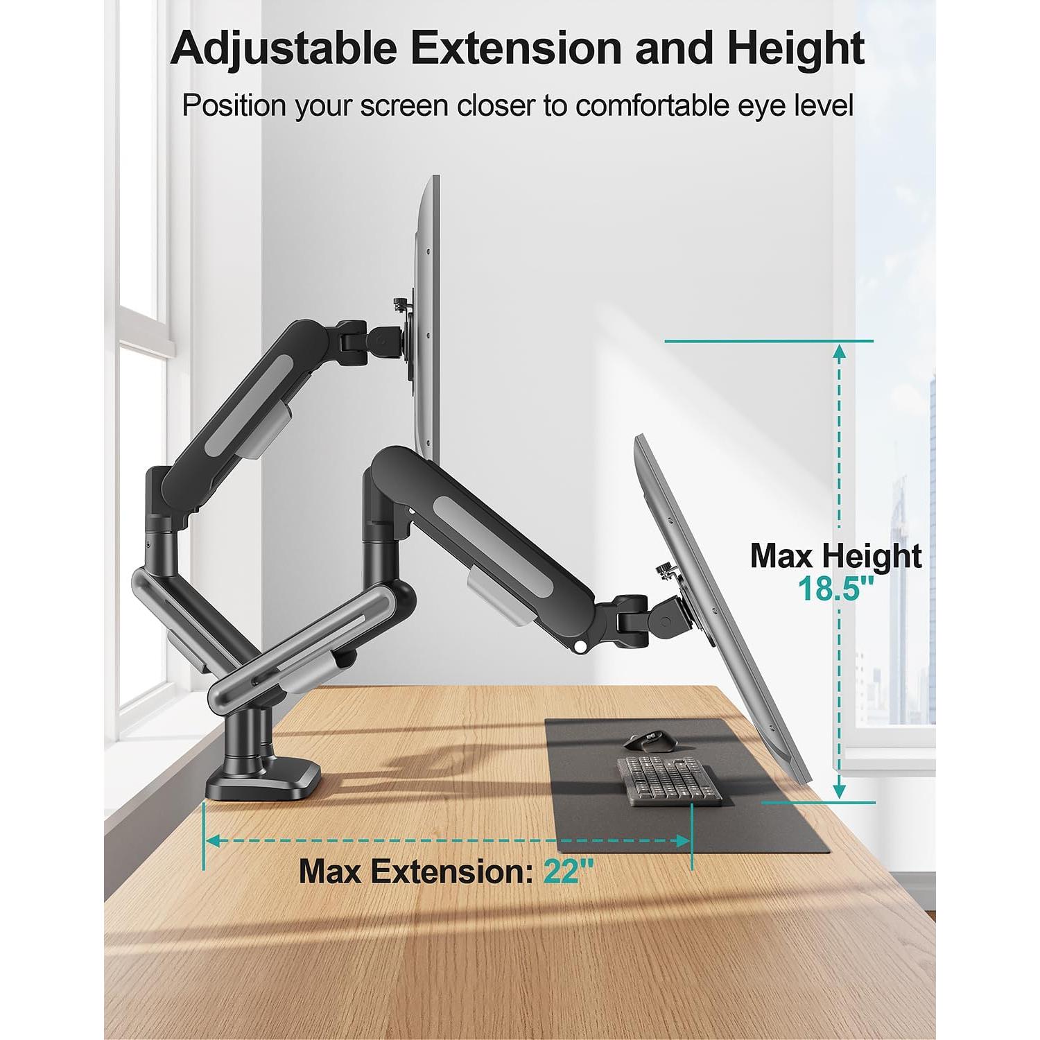 Soporte Doble para Monitor MOUNT PRO Ajustable 39" 12kg